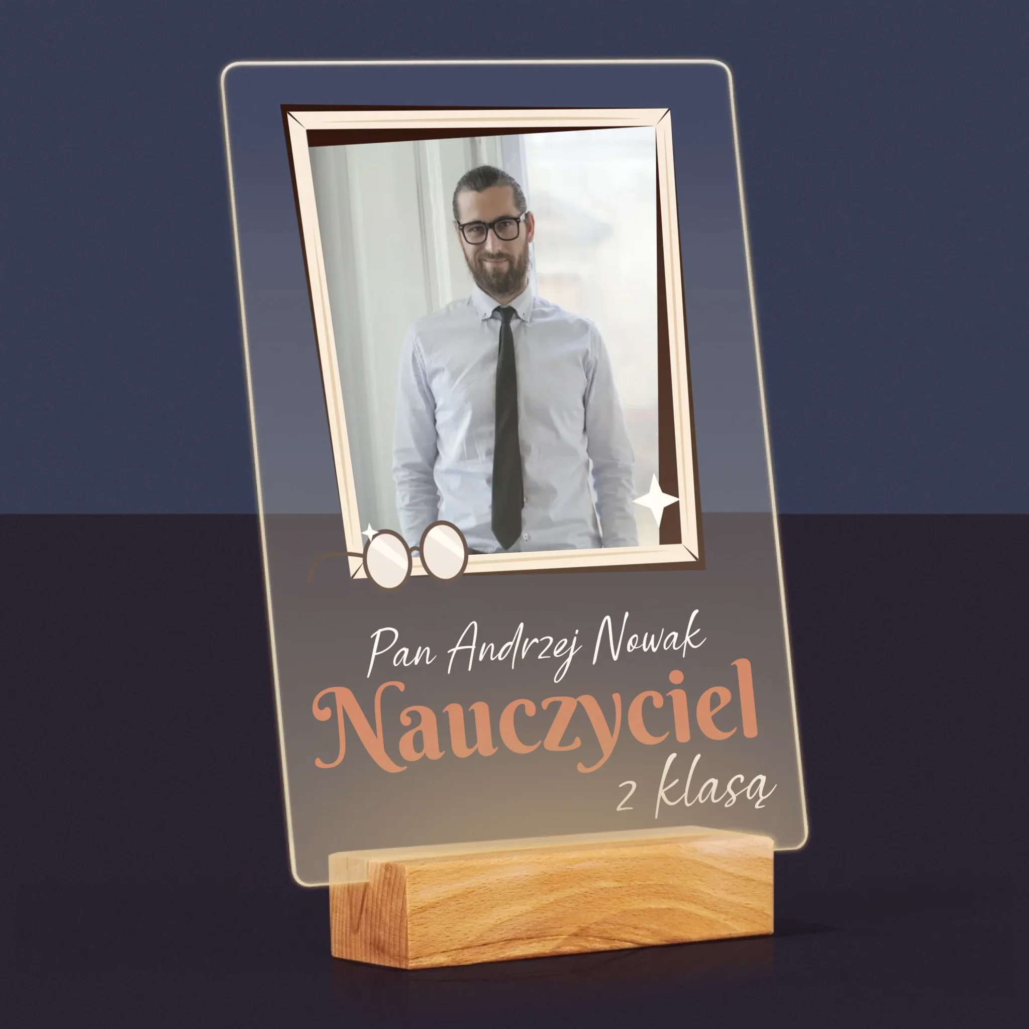 Zdjęcie i Podpis: Nauczyciel z Klasą - Wydruk Na Szkle Akrylowym - Image 8