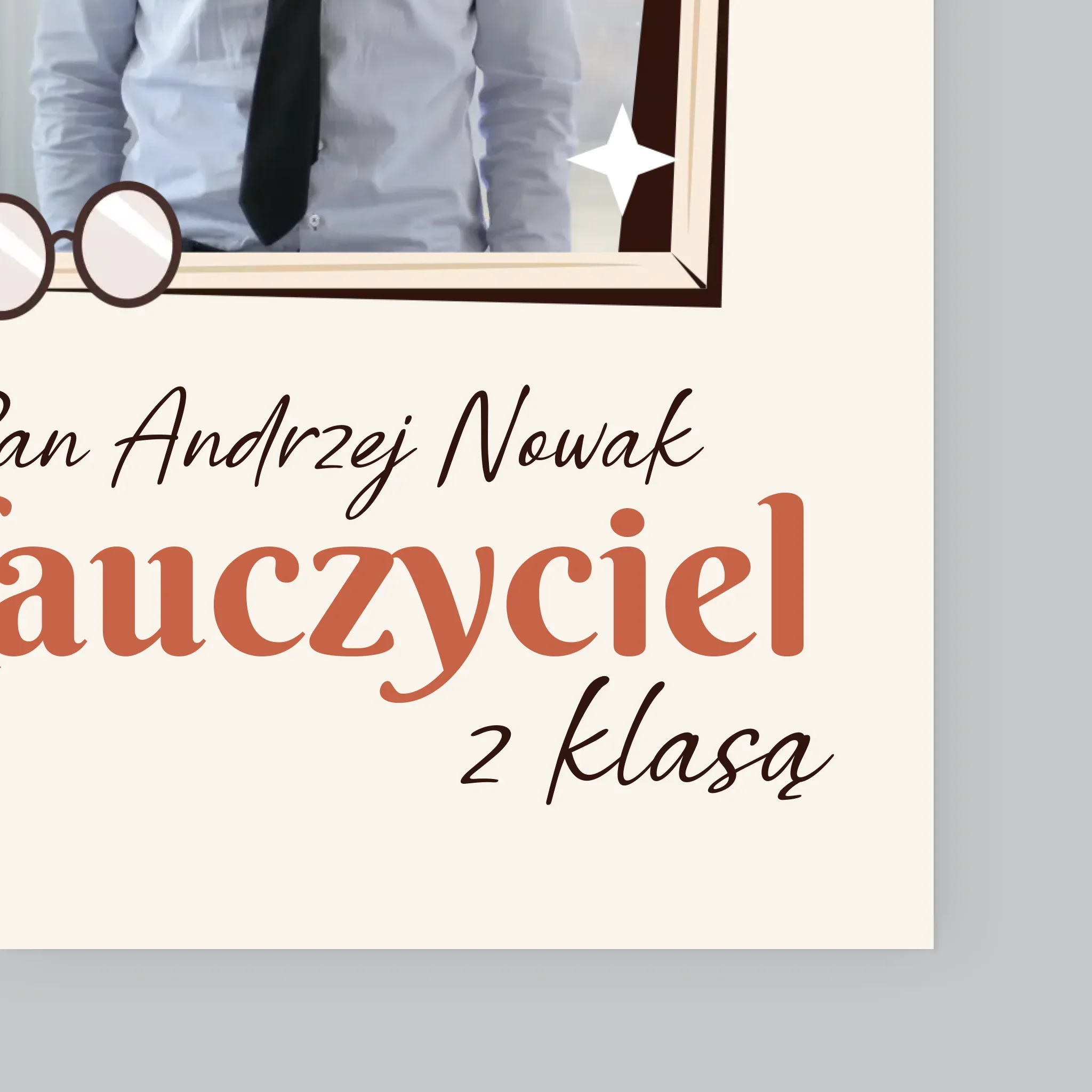Zdjęcie i Podpis: Nauczyciel z Klasą - Wydruk Obramowany - Image 4