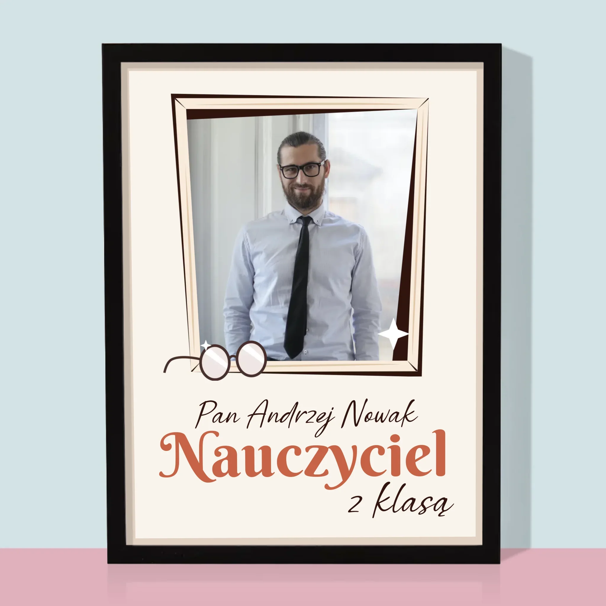 Zdjęcie i Podpis: Nauczyciel z Klasą - Wydruk Obramowany - Image 5
