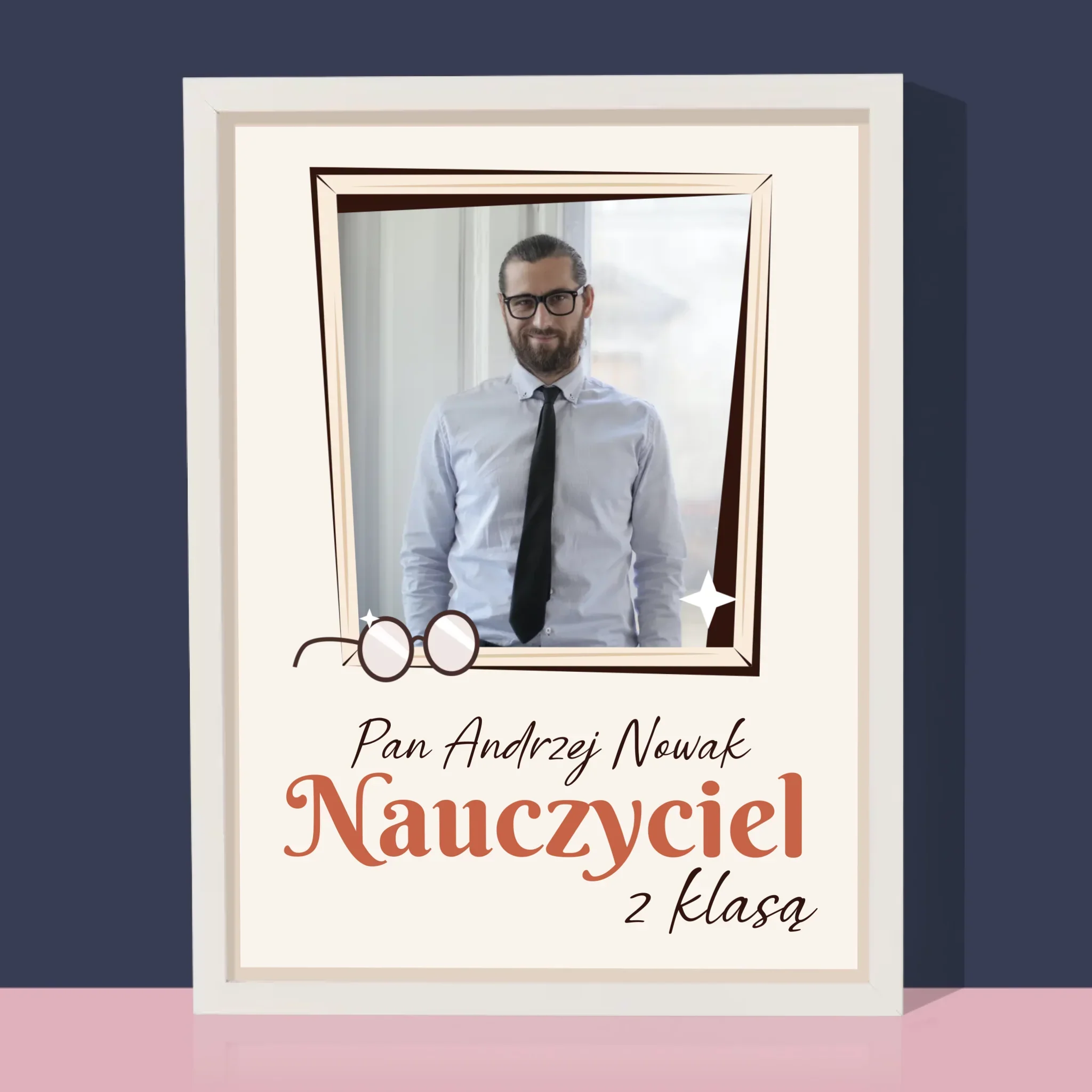 Zdjęcie i Podpis: Nauczyciel z Klasą - Wydruk Obramowany - Image 8