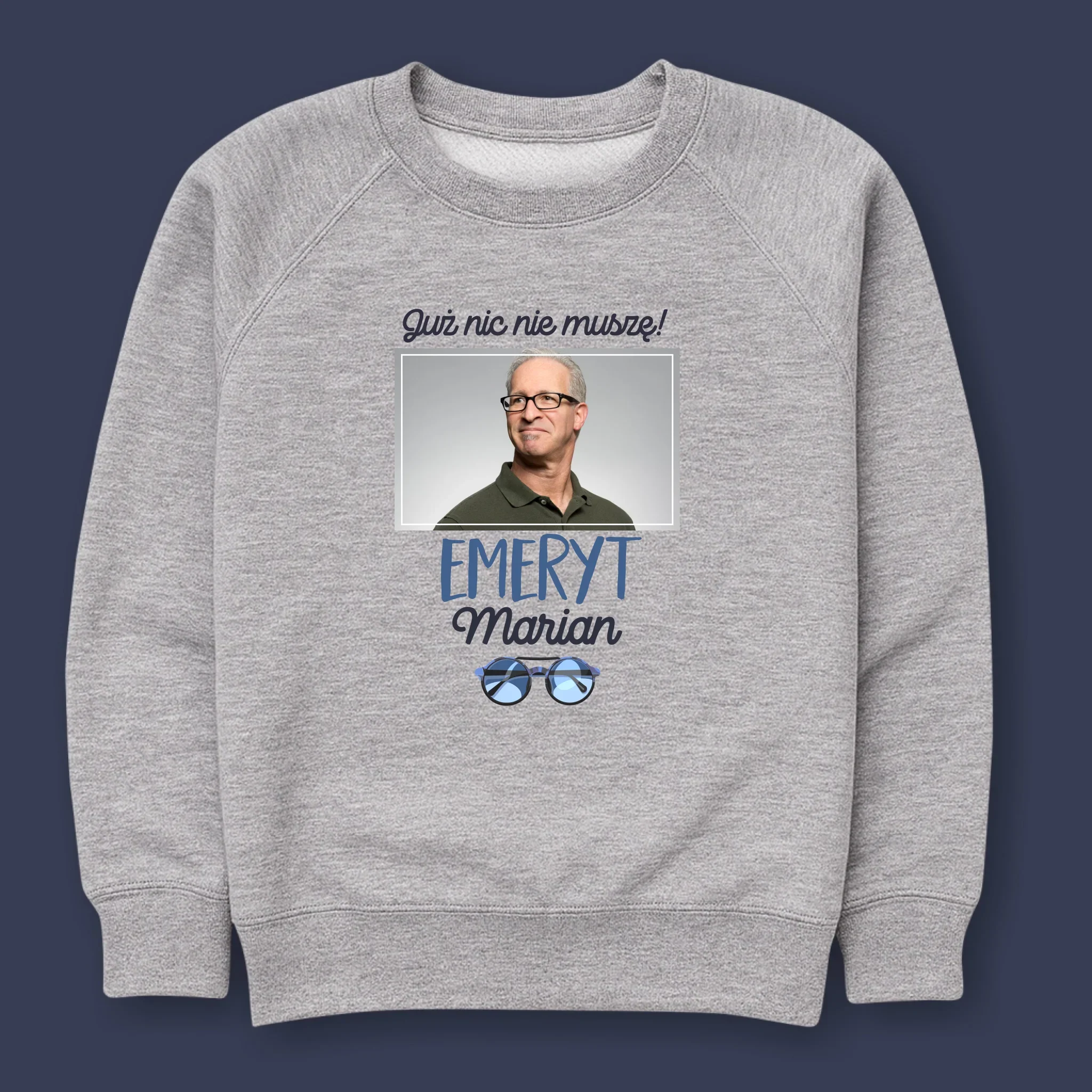 Zdjęcie i Podpis: Nic Nie Muszę! Emeryt - Bluza Męska z Kapturem - Image 10