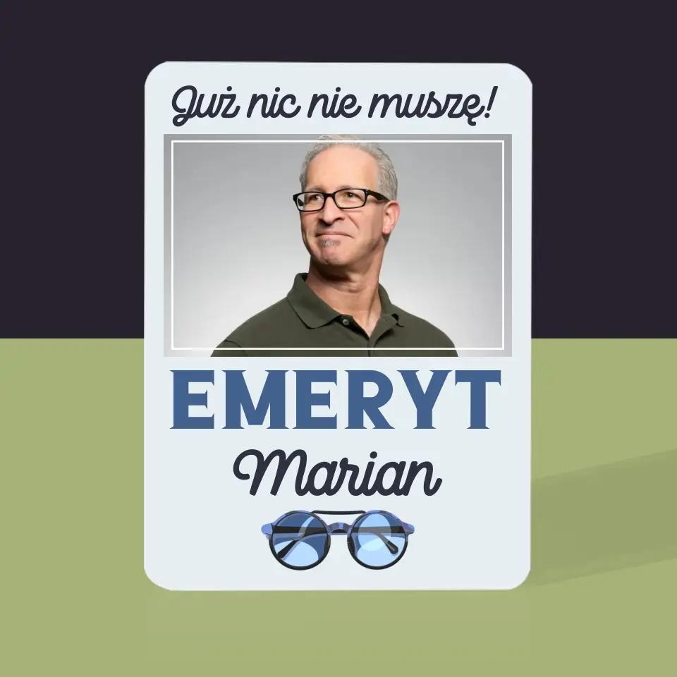 Zdjęcie i Podpis: Nic Nie Muszę! Emeryt - Karty Do Gry - Image 5