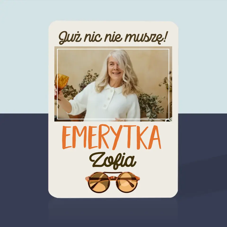 Zdjęcie i Podpis: Nic Nie Muszę! Emerytka - Karty Do Gry - Image 4
