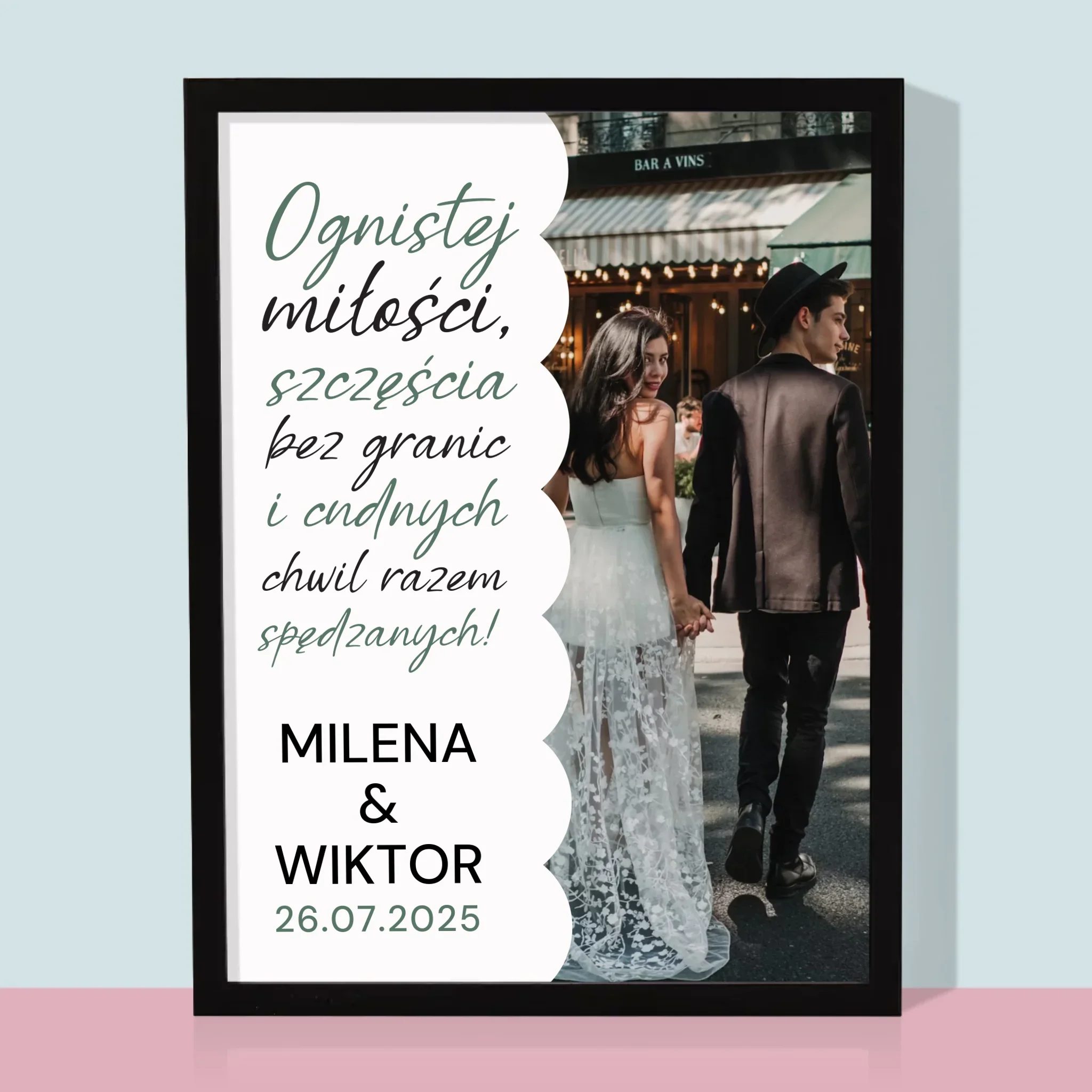 Zdjęcie i Podpis: Ognistej Miłości - Wydruk Obramowany