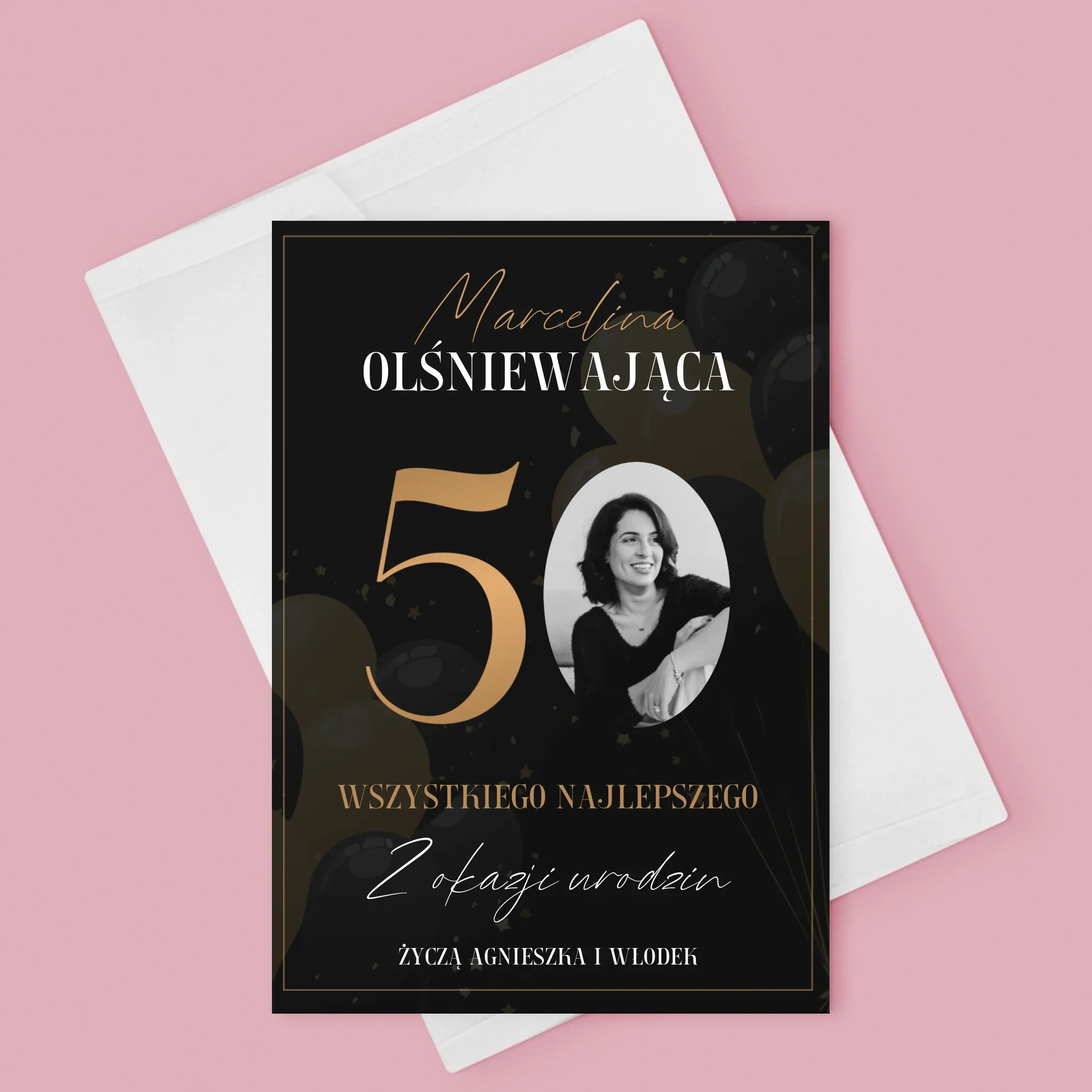 Zdjęcie I Podpis: Olśniewająca 50 - Kartka Z Życzeniami - Image 3