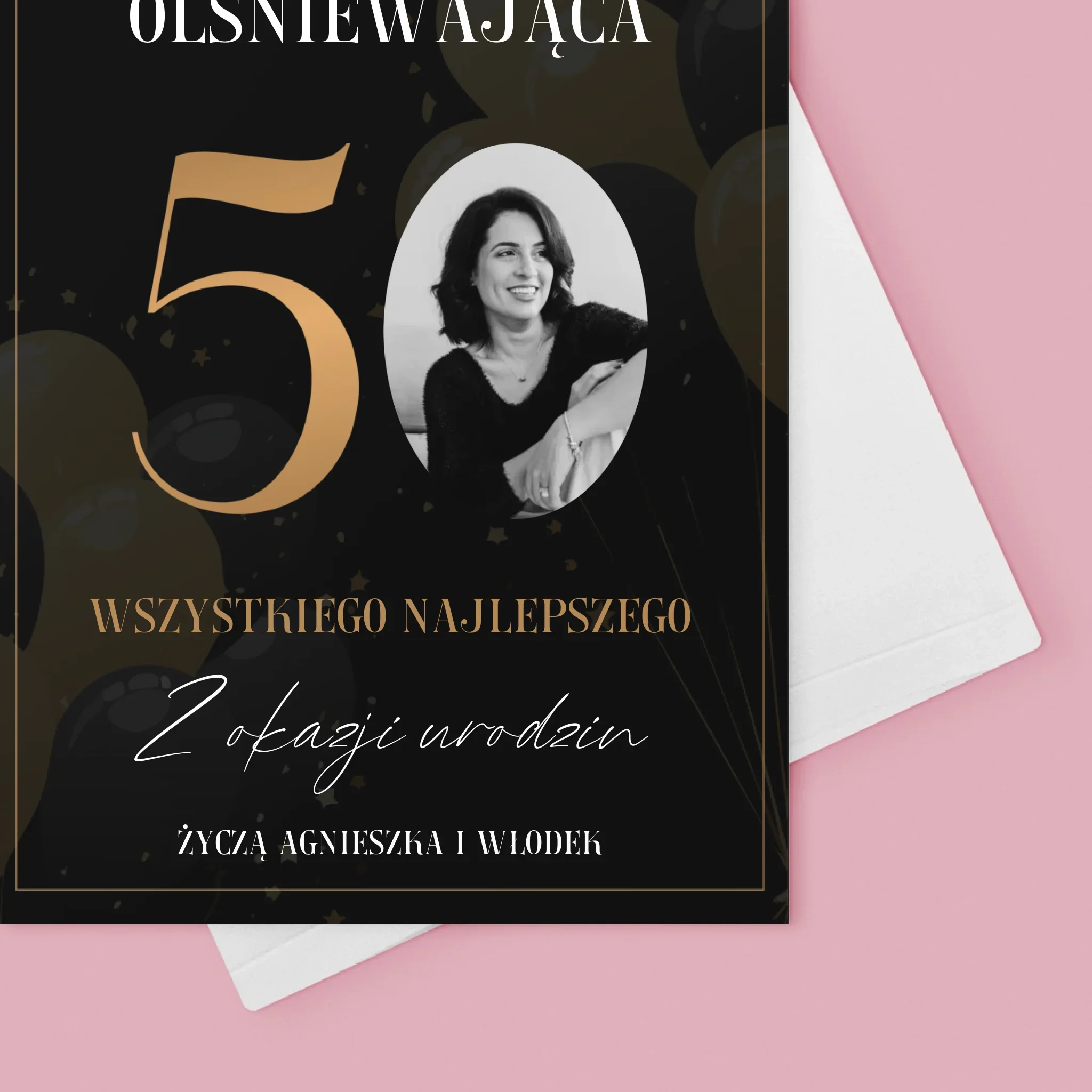 Zdjęcie I Podpis: Olśniewająca 50 - Kartka Z Życzeniami - Image 4