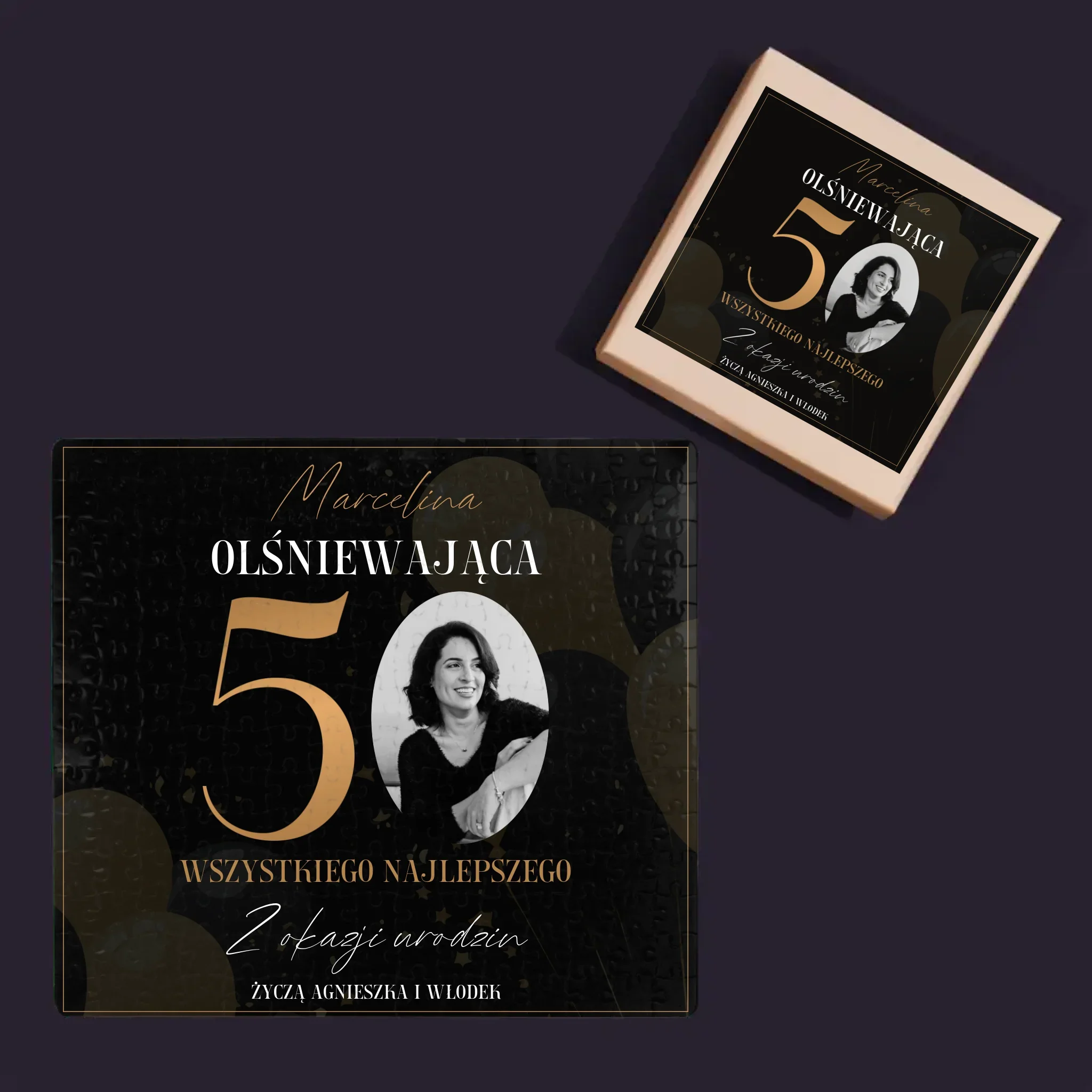 Zdjęcie I Podpis: Olśniewająca 50 - Personalizowane Puzzle - Image 4