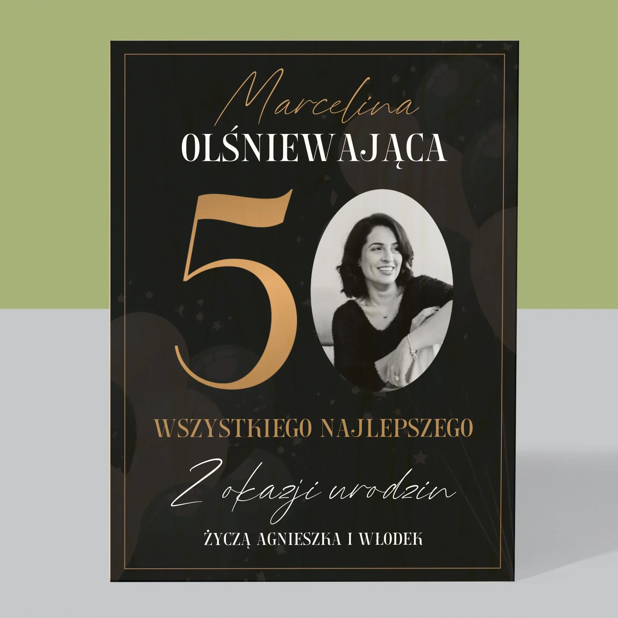 Zdjęcie I Podpis: Olśniewająca 50 - Wydruk Na Drewnie - Image 3