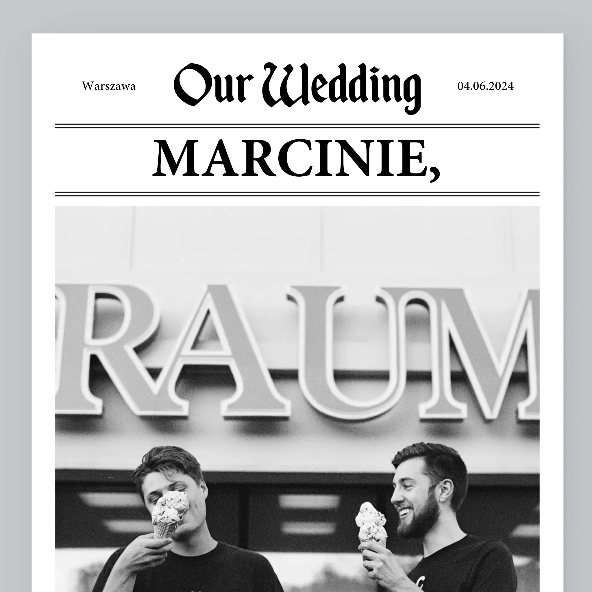 Zdjęcie i Podpis: Our Wedding Świadek - Wydruk Obramowany - Image 2