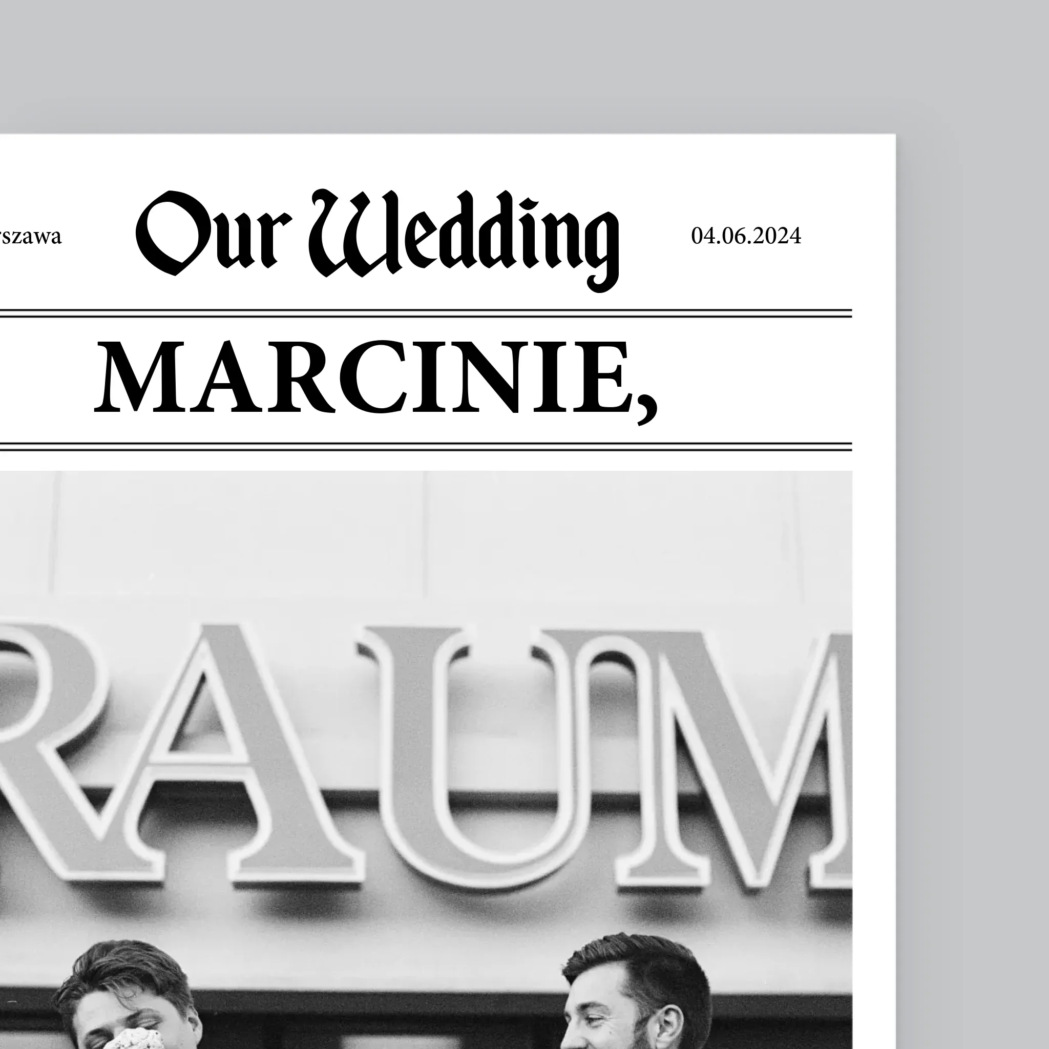 Zdjęcie i Podpis: Our Wedding Świadek - Wydruk Obramowany - Image 3