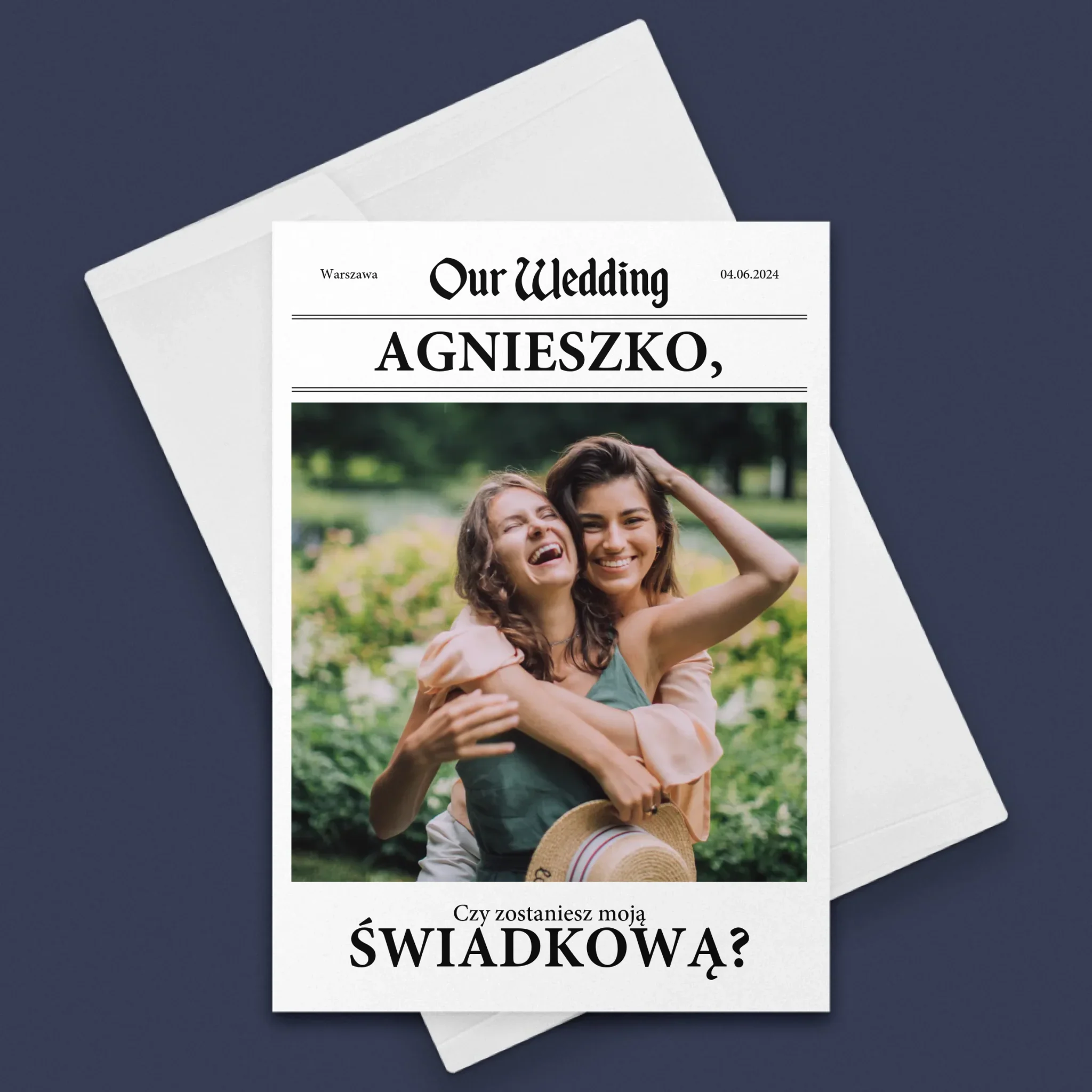 Zdjęcie i Podpis: Our Wedding Świadkowa - Kartka z Życzeniami - Image 3