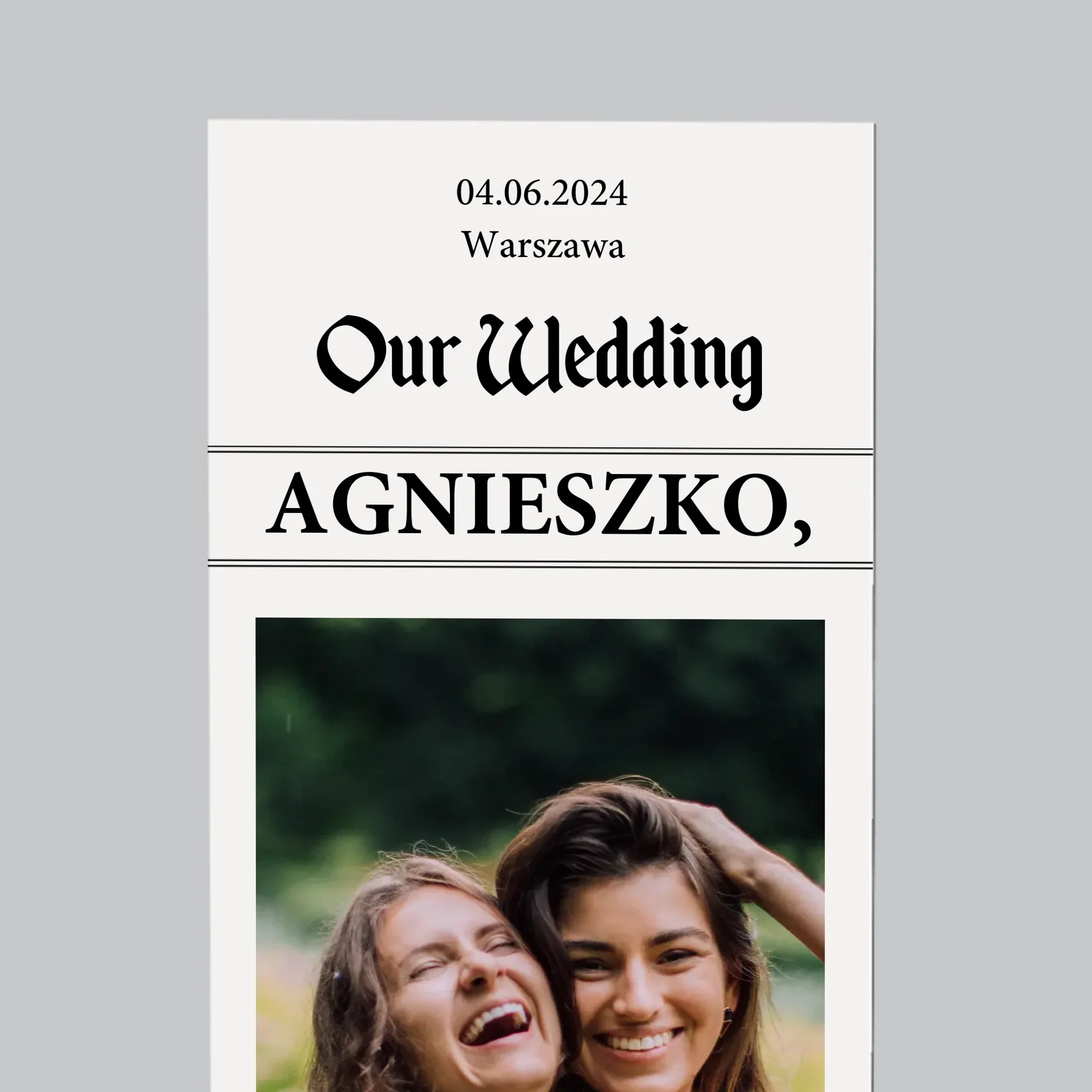 Zdjęcie i Podpis: Our Wedding Świadkowa - Magnes Na Lodówkę - Image 3
