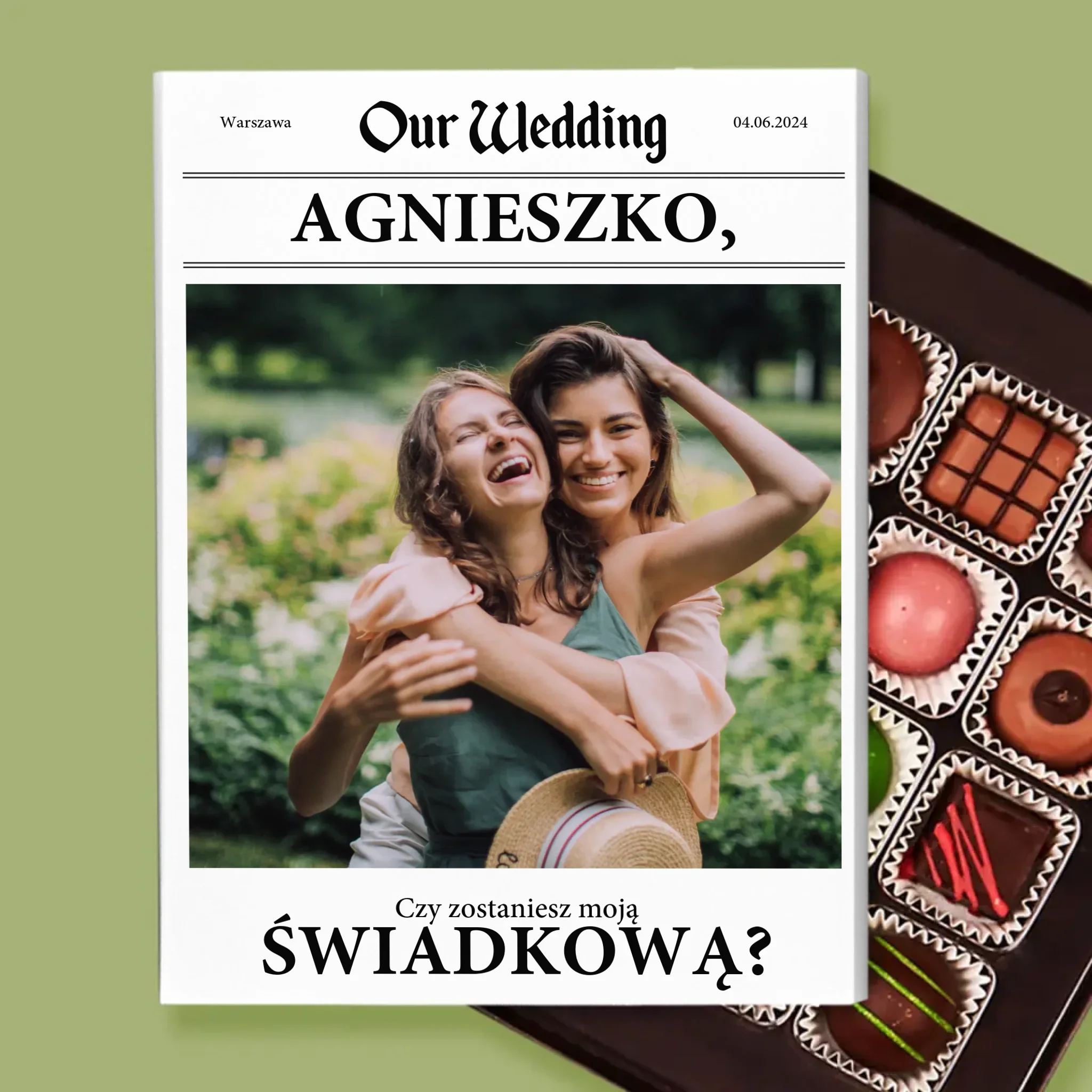 Zdjęcie i Podpis: Our Wedding Świadkowa - Personalizowane Praliny - Image 2