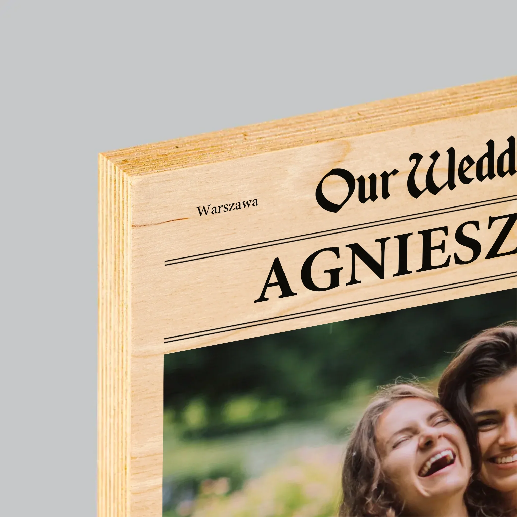 Zdjęcie i Podpis: Our Wedding Świadkowa - Wydruk Na Drewnie - Image 4