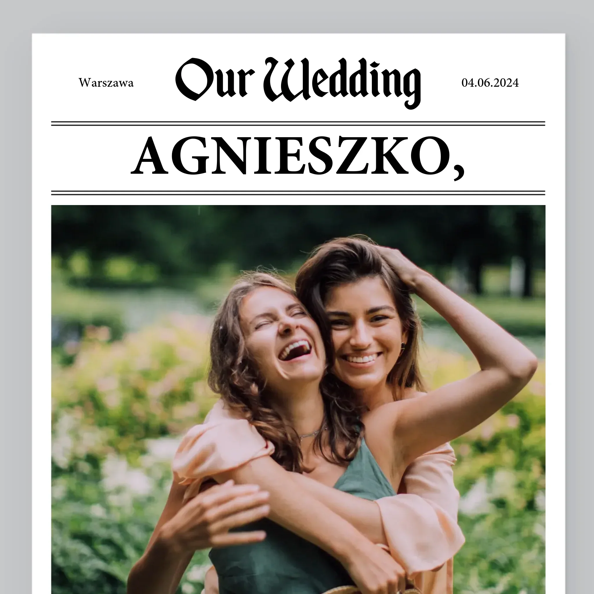 Zdjęcie i Podpis: Our Wedding Świadkowa - Wydruk Obramowany - Image 2