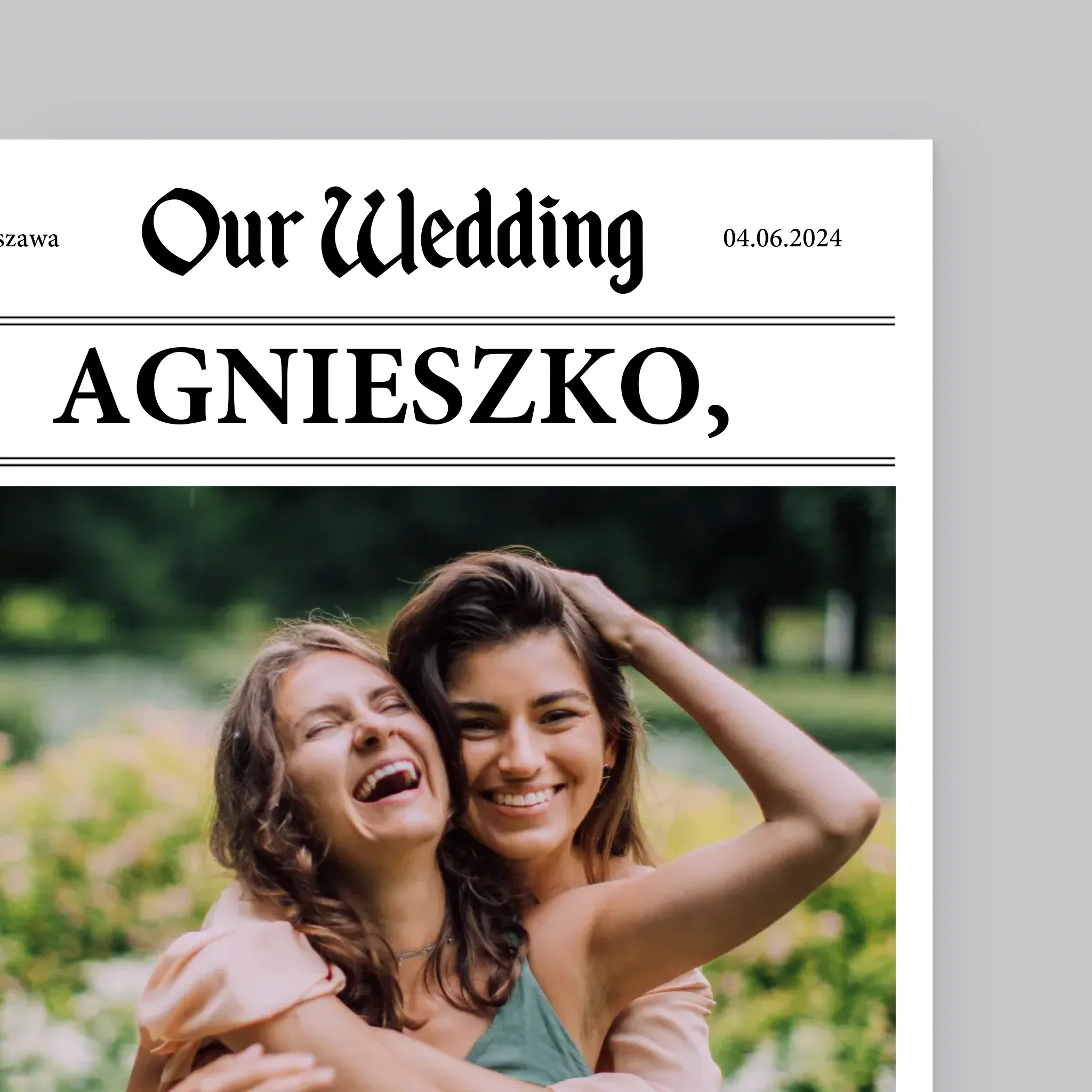 Zdjęcie i Podpis: Our Wedding Świadkowa - Wydruk Obramowany - Image 3