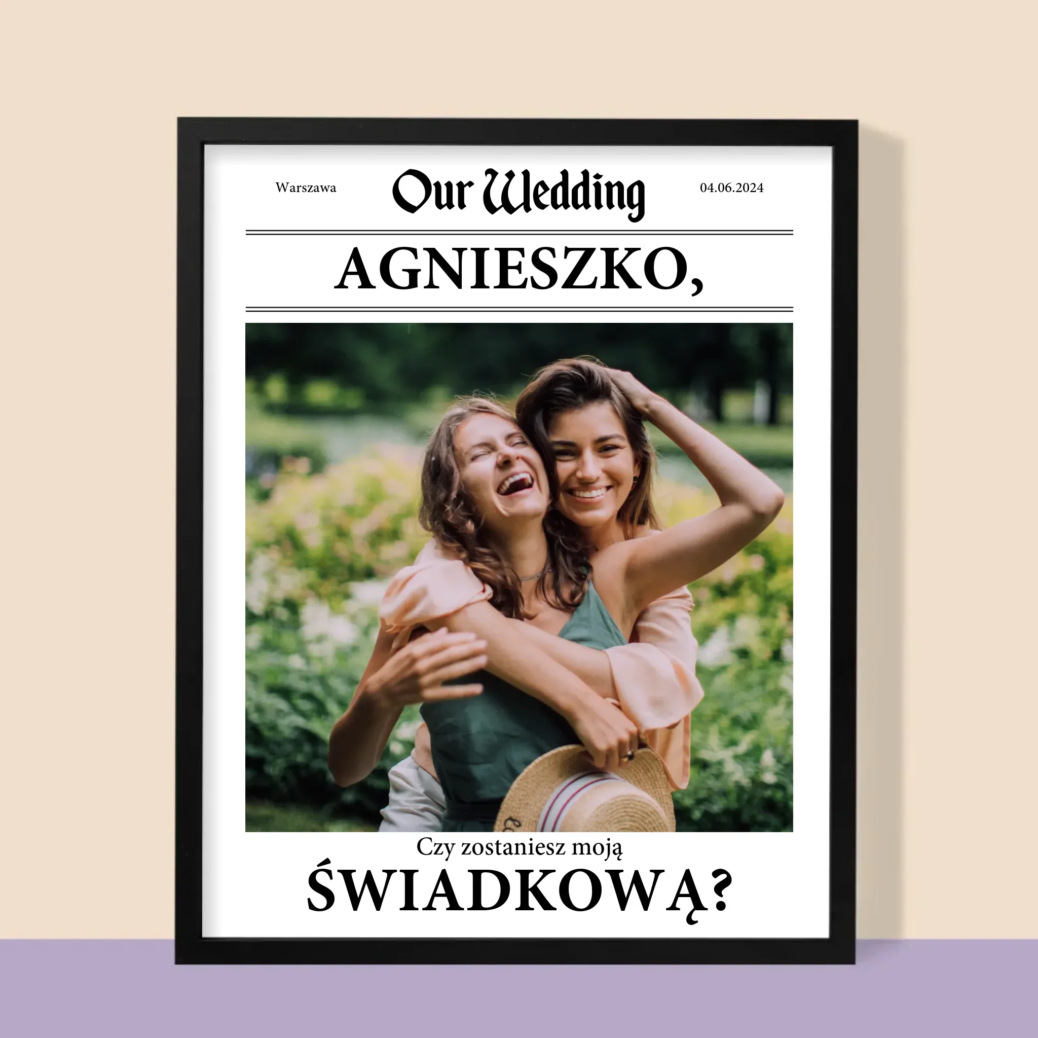 Zdjęcie i Podpis: Our Wedding Świadkowa - Wydruk Obramowany - Image 9