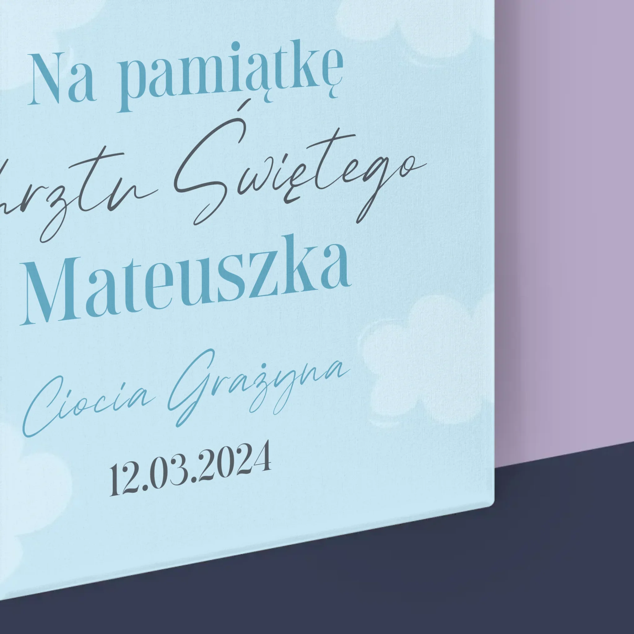 Zdjęcie i Podpis: Pamiątka Chrztu Gołąbek - Wydruk Obramowany - Image 16