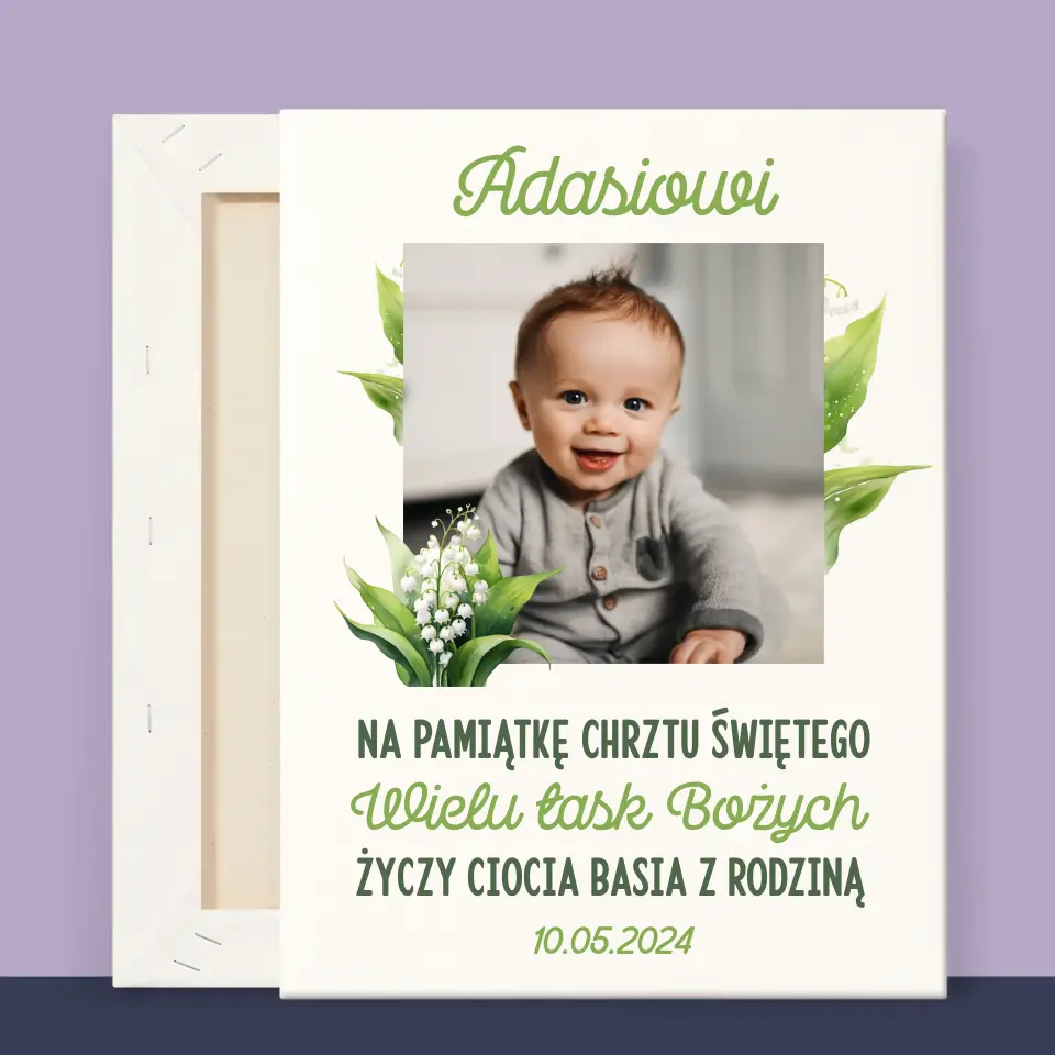Zdjęcie i Podpis: Pamiątka Chrztu Konwalie - Wydruk Obramowany - Image 11