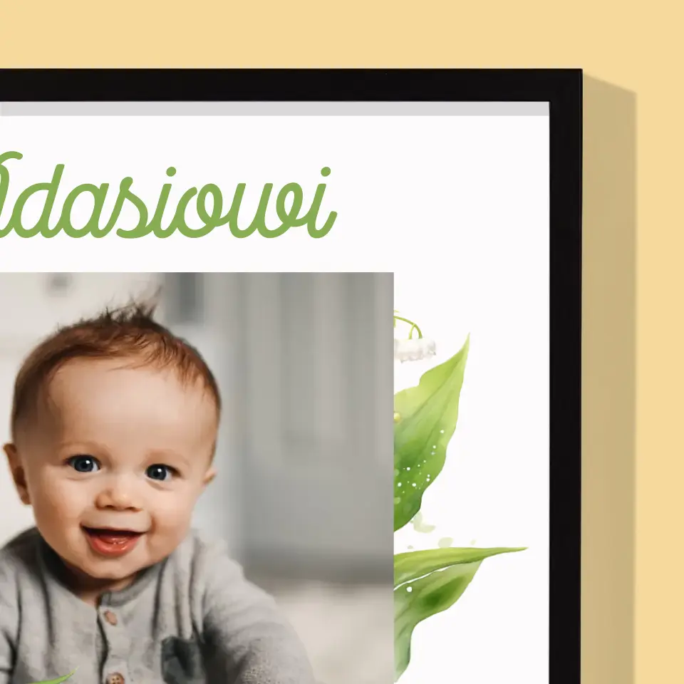 Zdjęcie i Podpis: Pamiątka Chrztu Konwalie - Wydruk Obramowany - Image 6