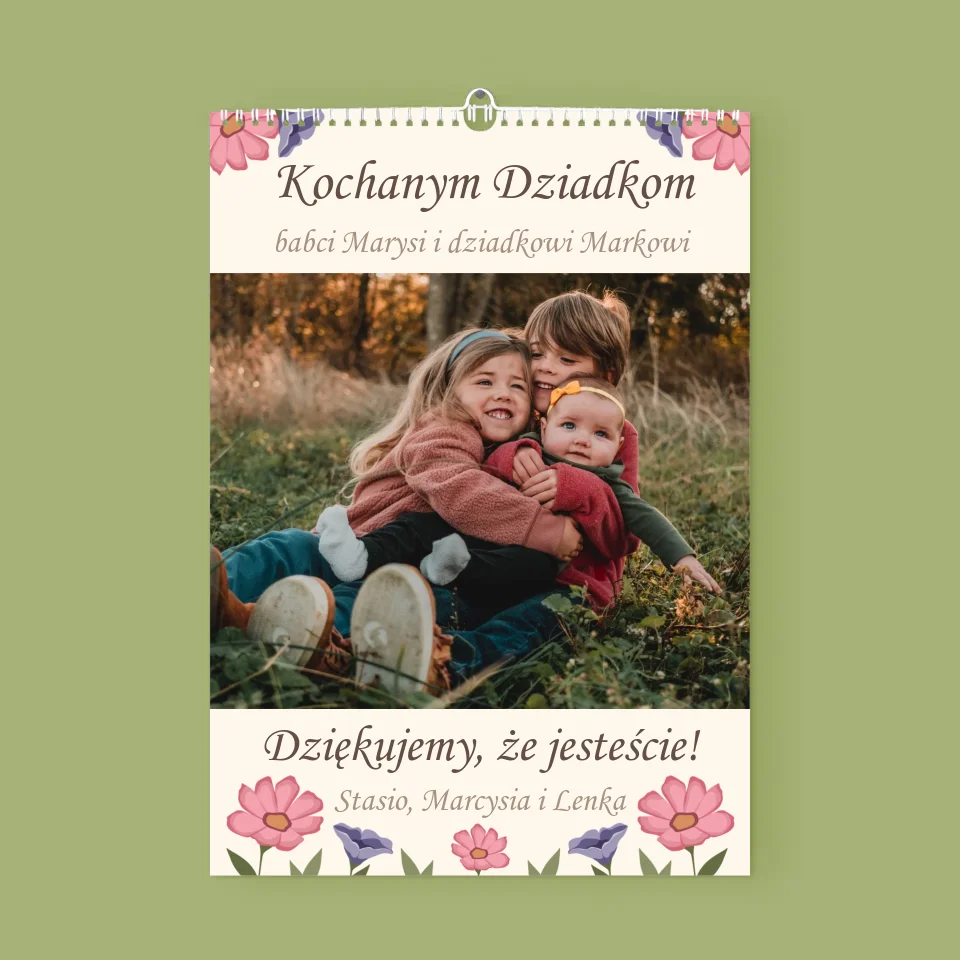 Zdjęcie I Podpis: Pamiątka Dla Dziadków - Personalizowany Kalendarz Ścienny