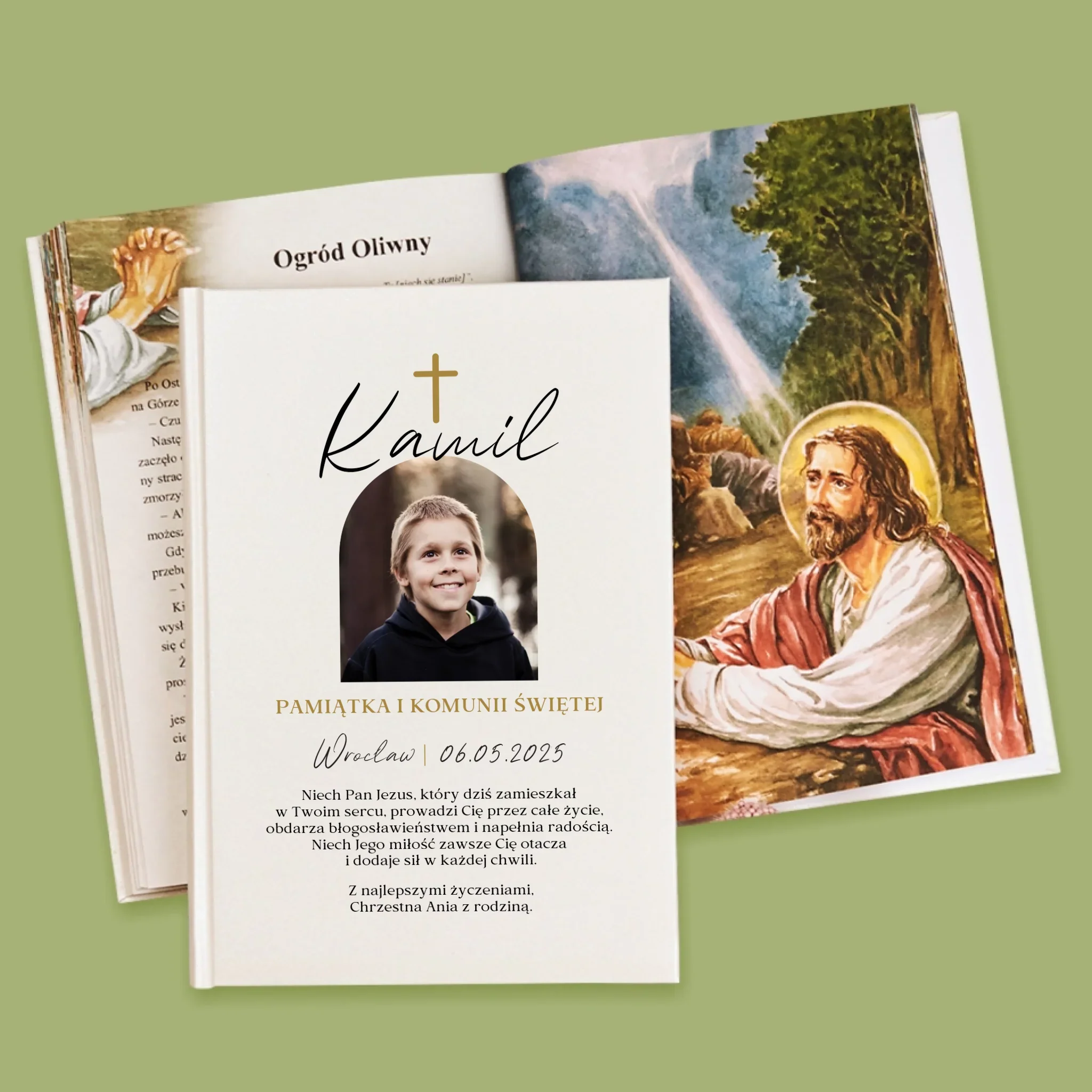 Zdjęcie i Podpis: Pamiątka Komunii Klasyczna - Biblia z Nadrukiem - Image 4