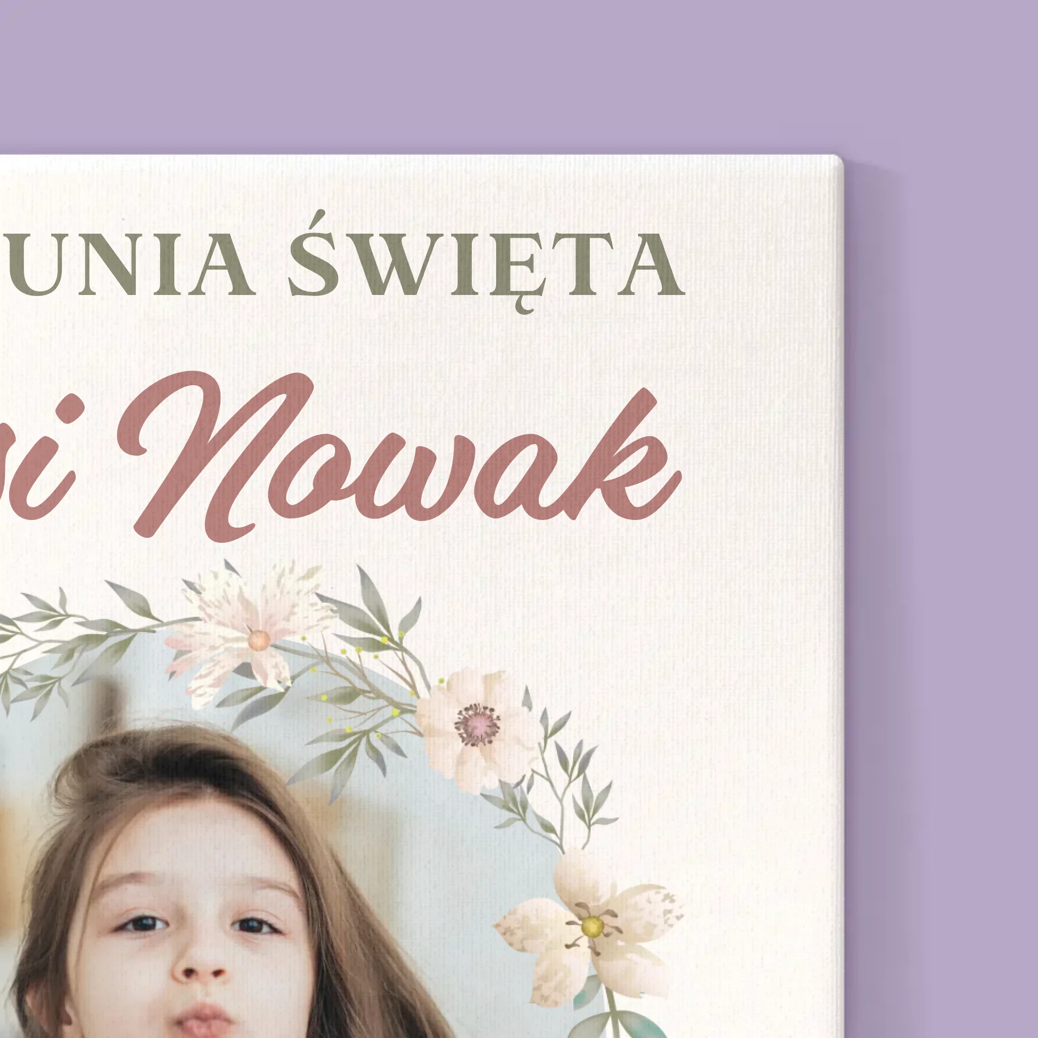 Zdjęcie i Podpis: Pierwsza Komunia Kwiaty - Wydruk Obramowany - Image 15