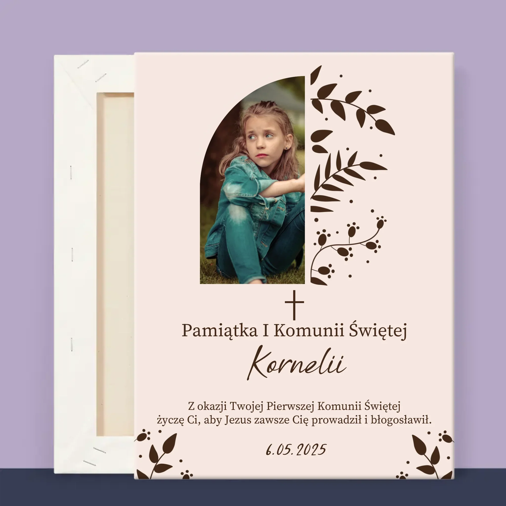 Zdjęcie i Podpis: Pierwsza Komunia Święta Listki - Wydruk Obramowany - Image 12