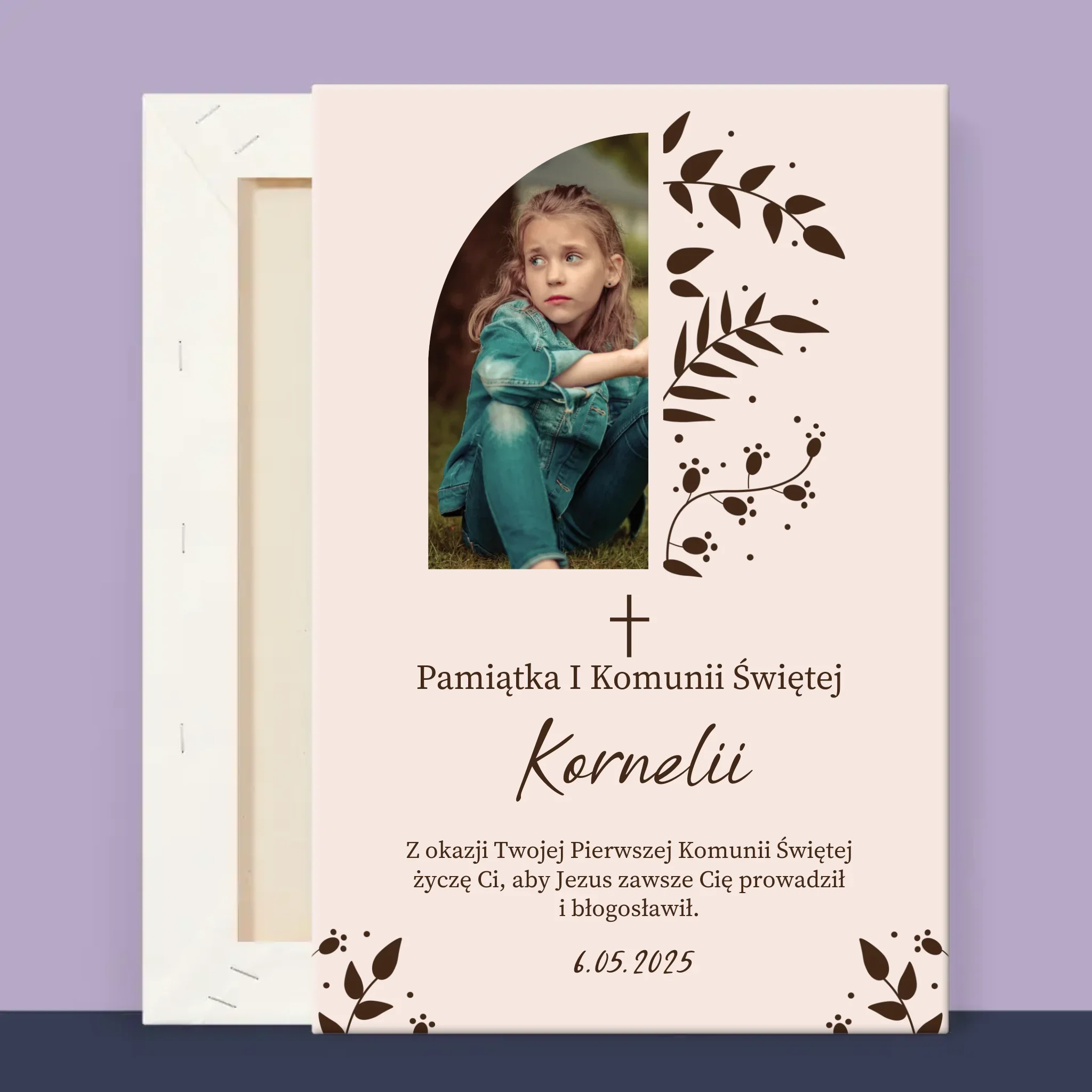 Zdjęcie i Podpis: Pierwsza Komunia Święta Listki - Wydruk Obramowany - Image 13