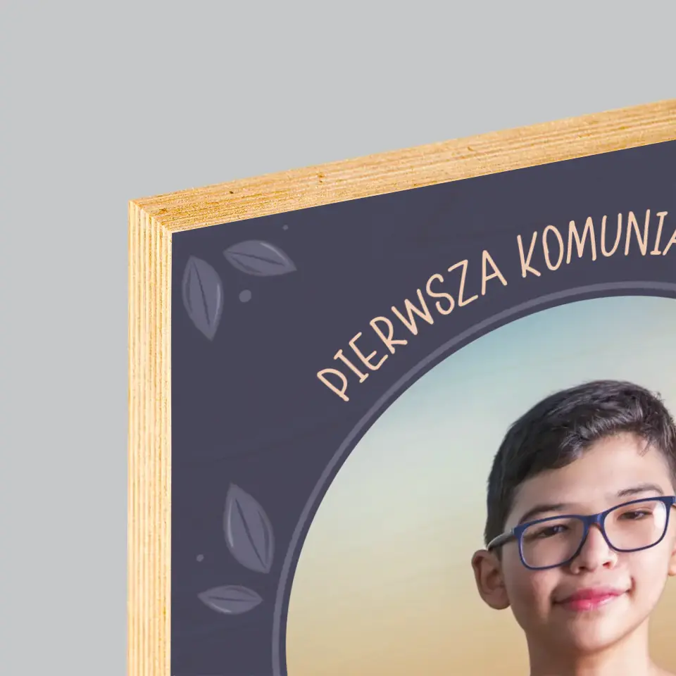 Zdjęcie i Podpis: Pierwsza Komunia Święta - Wydruk Na Drewnie - Image 4