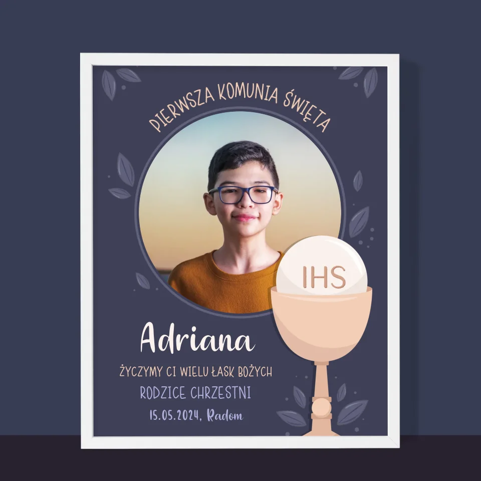 Zdjęcie i Podpis: Pierwsza Komunia Święta - Wydruk Obramowany - Image 10