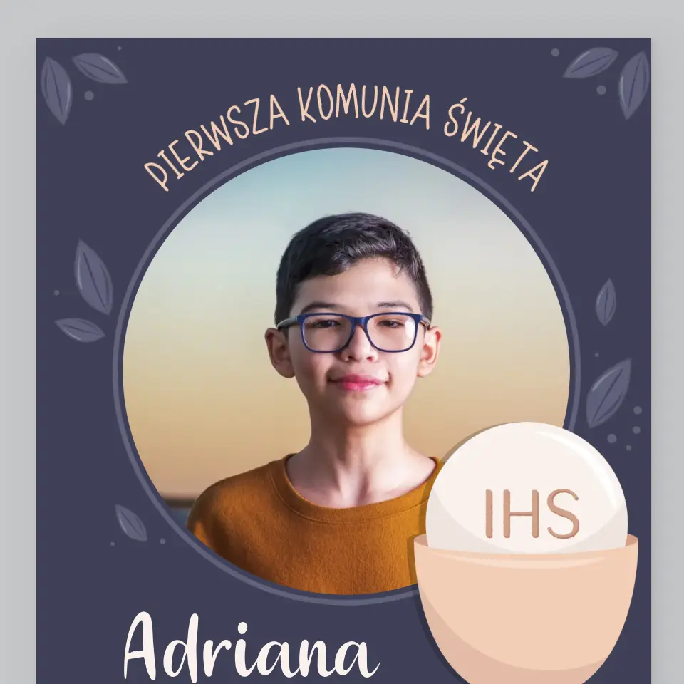 Zdjęcie i Podpis: Pierwsza Komunia Święta - Wydruk Obramowany - Image 2