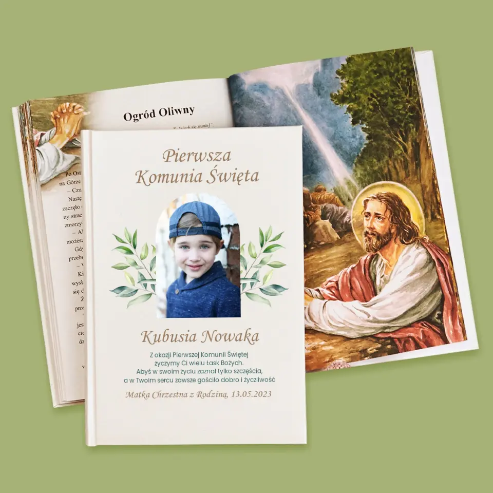 Zdjęcie i Podpis: Pierwsza Komunia Święta Życzenia - Biblia z Nadrukiem - Image 4