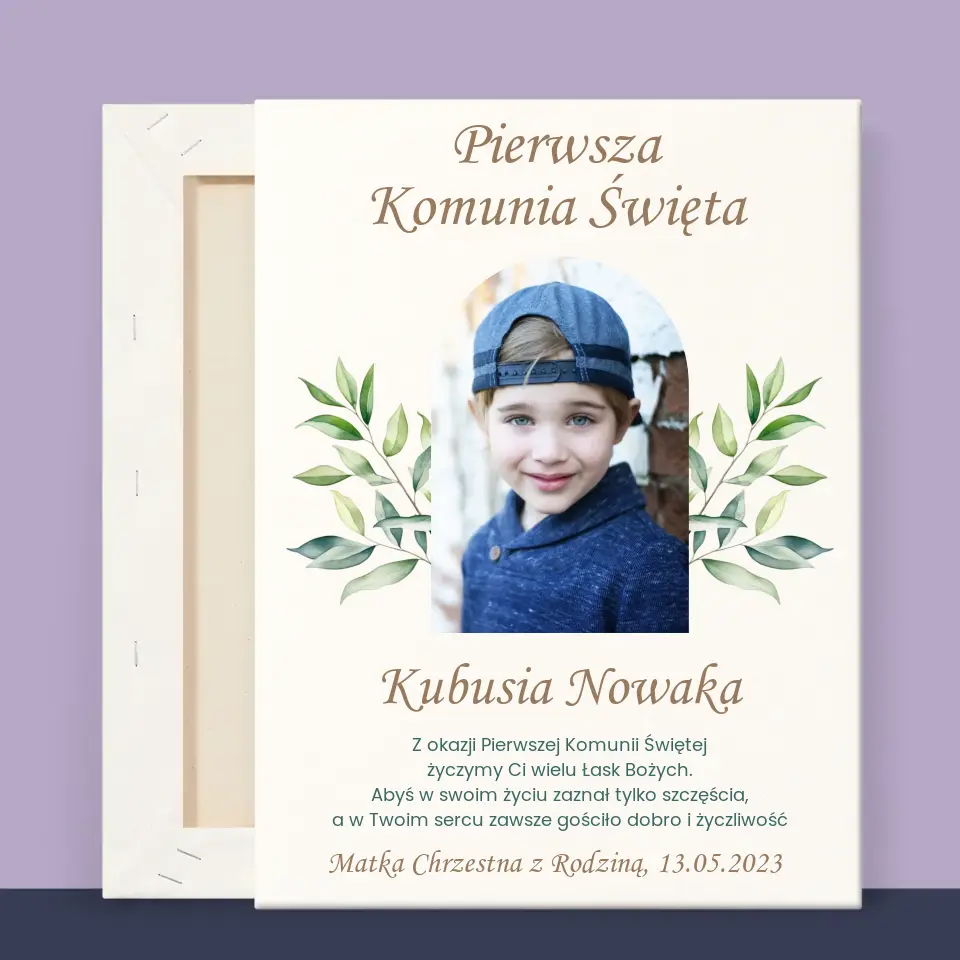 Zdjęcie i Podpis: Pierwsza Komunia Święta Życzenia - Wydruk Obramowany - Image 11