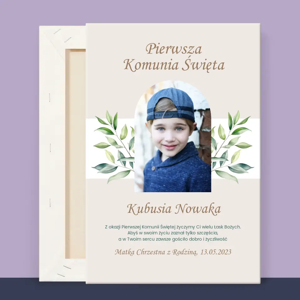 Zdjęcie i Podpis: Pierwsza Komunia Święta Życzenia - Wydruk Obramowany - Image 12