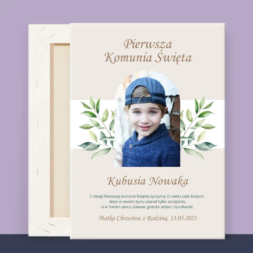 Zdjęcie i Podpis: Pierwsza Komunia Święta Życzenia - Wydruk Obramowany - Image 13