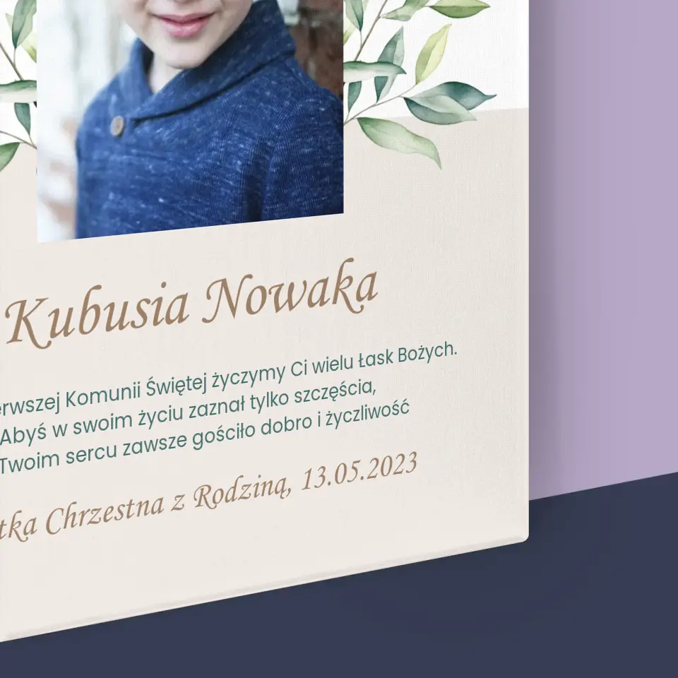Zdjęcie i Podpis: Pierwsza Komunia Święta Życzenia - Wydruk Obramowany - Image 16
