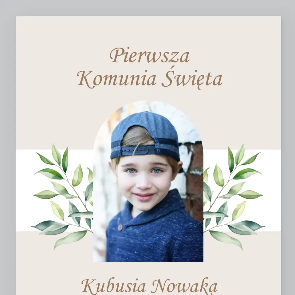 Zdjęcie i Podpis: Pierwsza Komunia Święta Życzenia - Wydruk Obramowany - Image 2