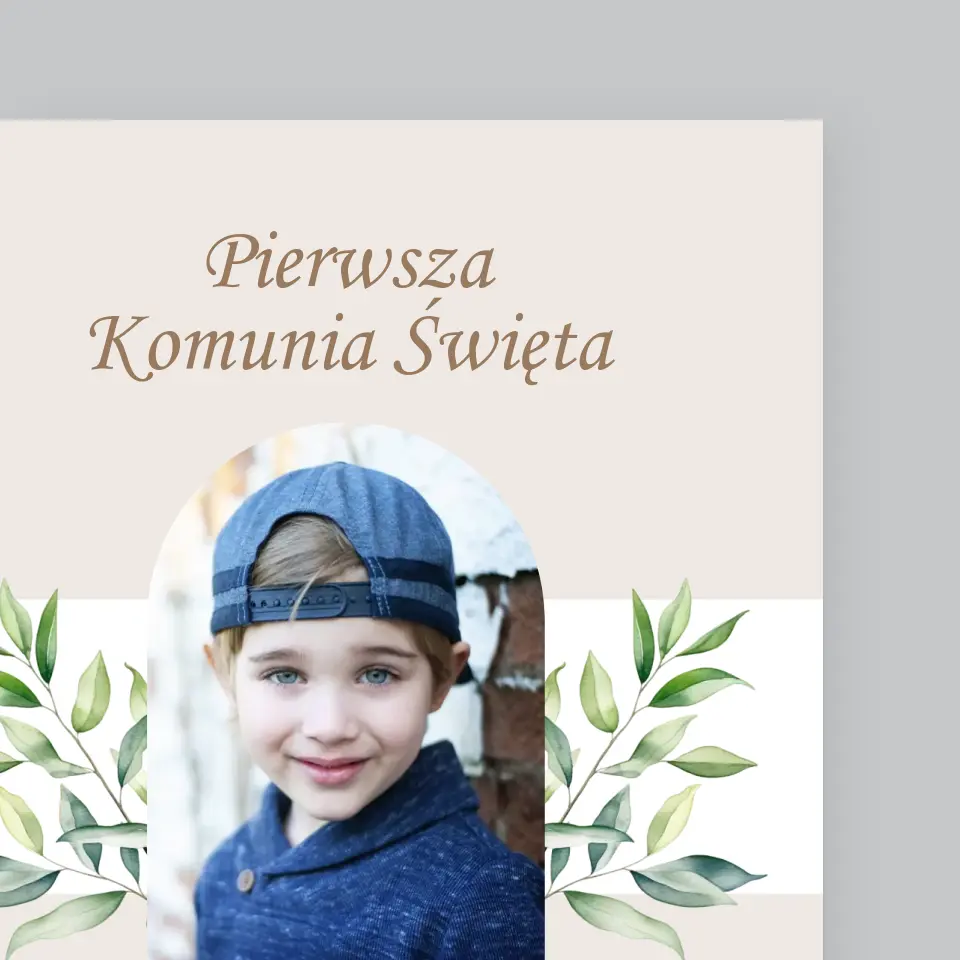Zdjęcie i Podpis: Pierwsza Komunia Święta Życzenia - Wydruk Obramowany - Image 3