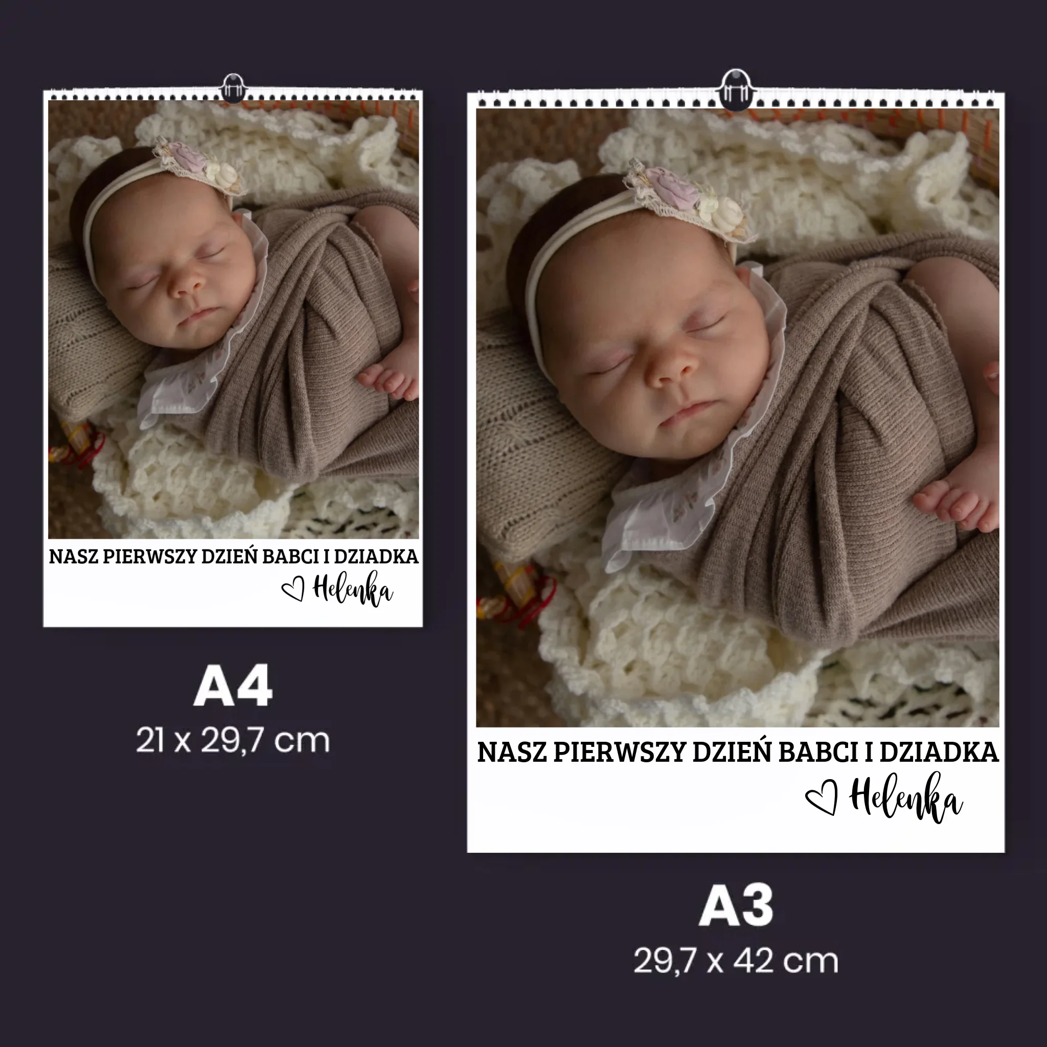 Zdjęcie i Podpis: Pierwszy Dzień Babci i Dziadka - Personalizowany Kalendarz Ścienny - Image 5