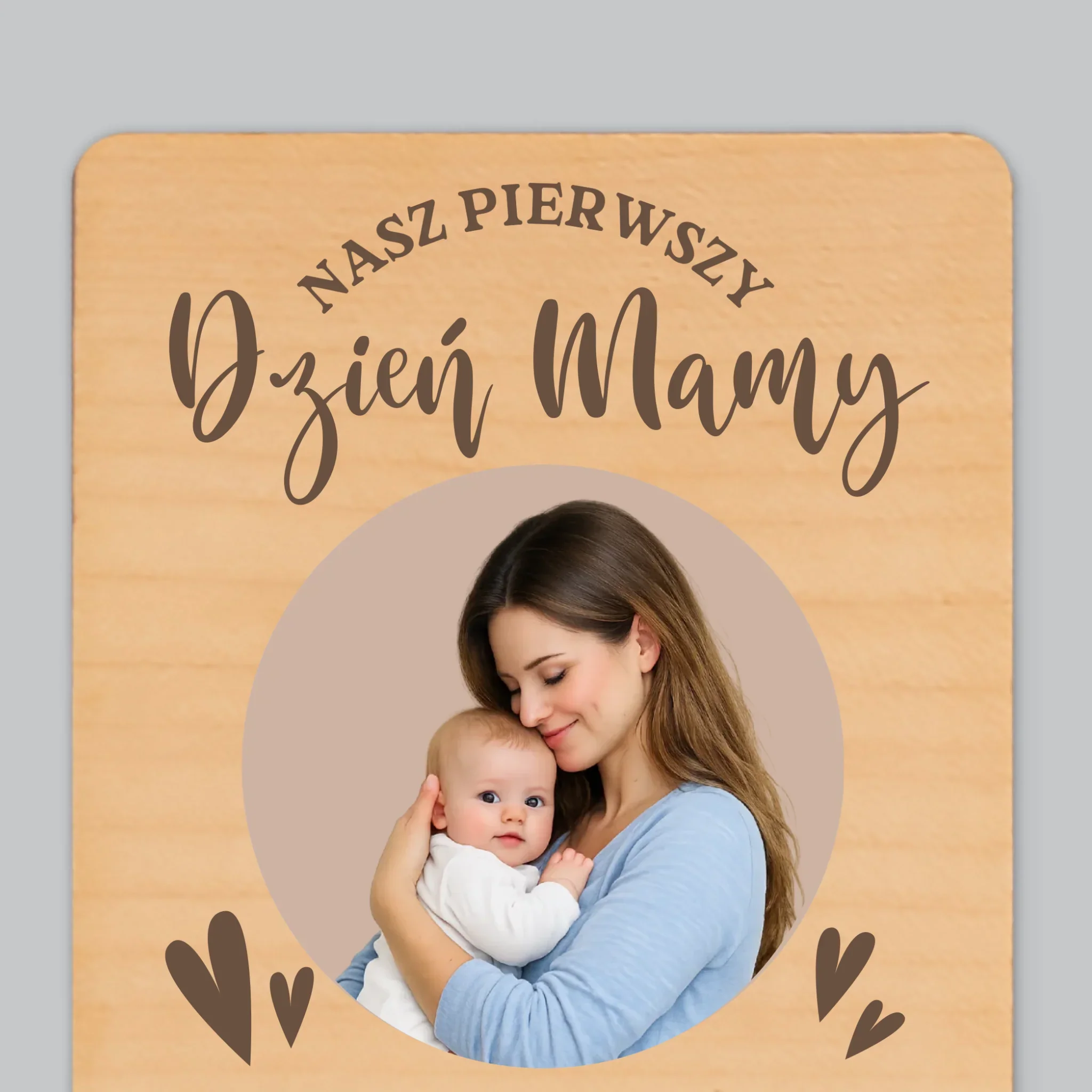 Zdjęcie i Podpis: Pierwszy Dzień Mamy - Magnes Drewniany - Image 4