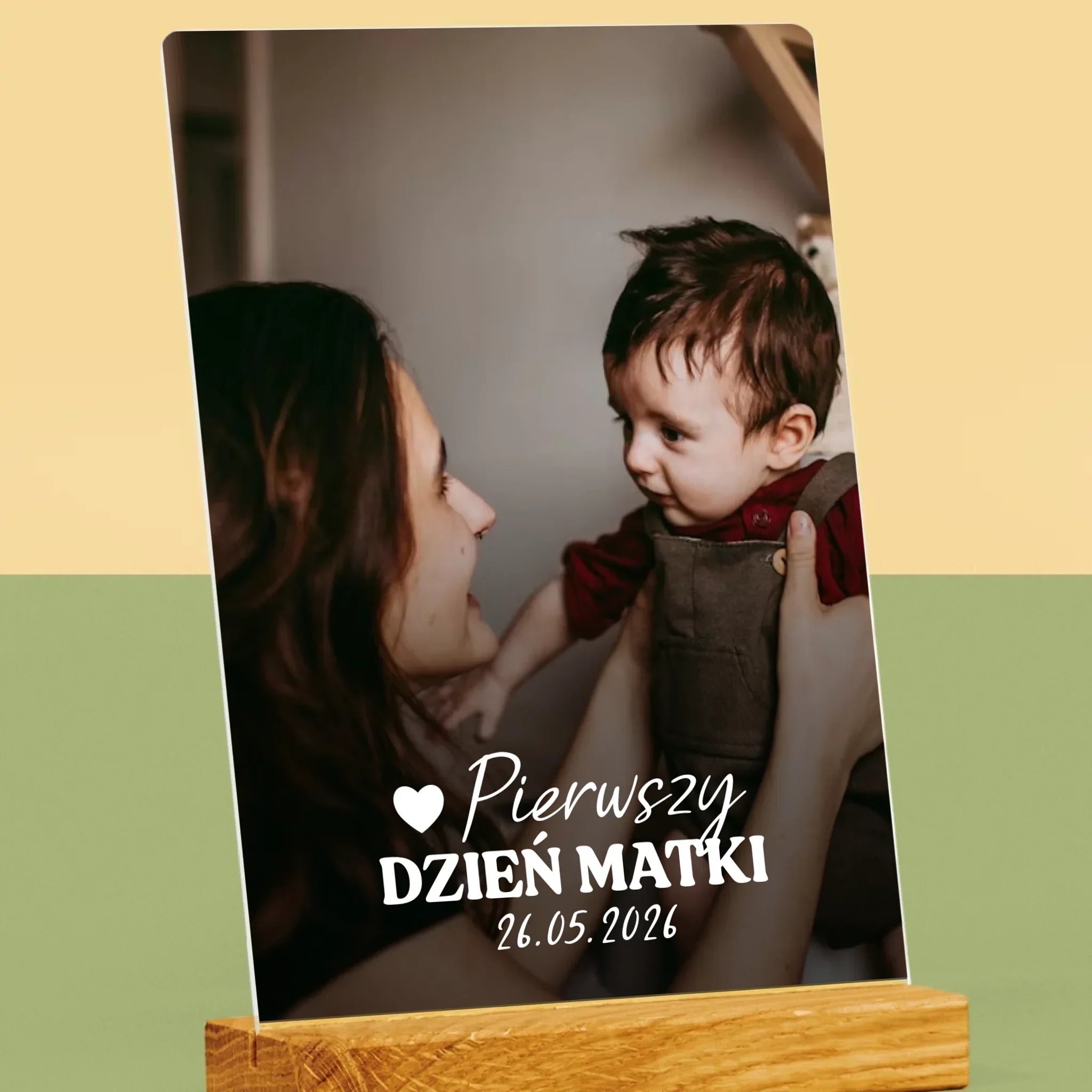 Zdjęcie i Podpis: Pierwszy Dzień Matki Serce - Wydruk Na Szkle Akrylowym - Image 2