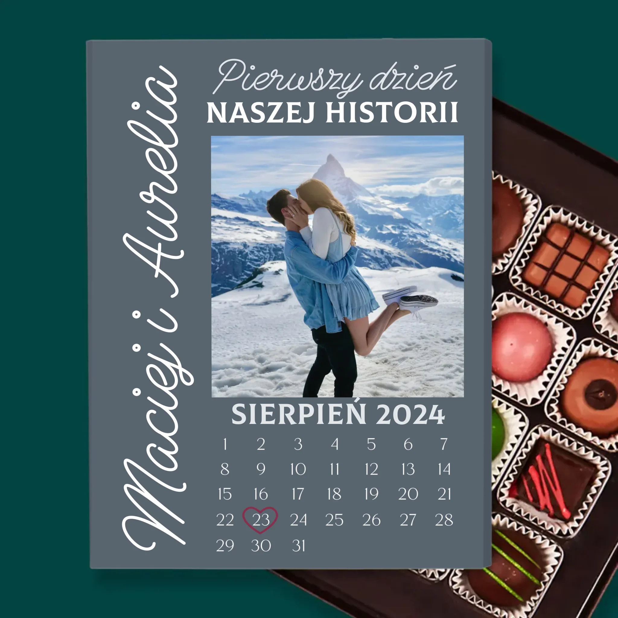 Zdjęcie i Podpis: Pierwszy Dzień Naszej Historii - Personalizowane Praliny - Image 2