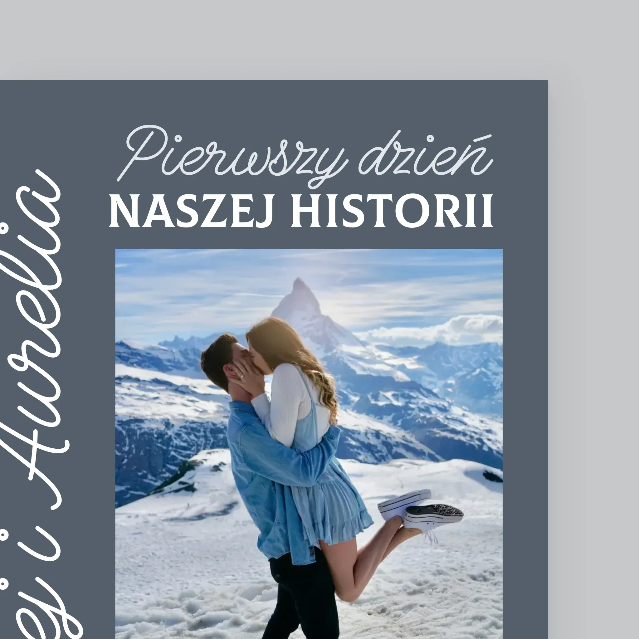 Zdjęcie i Podpis: Pierwszy Dzień Naszej Historii - Wydruk Obramowany - Image 3