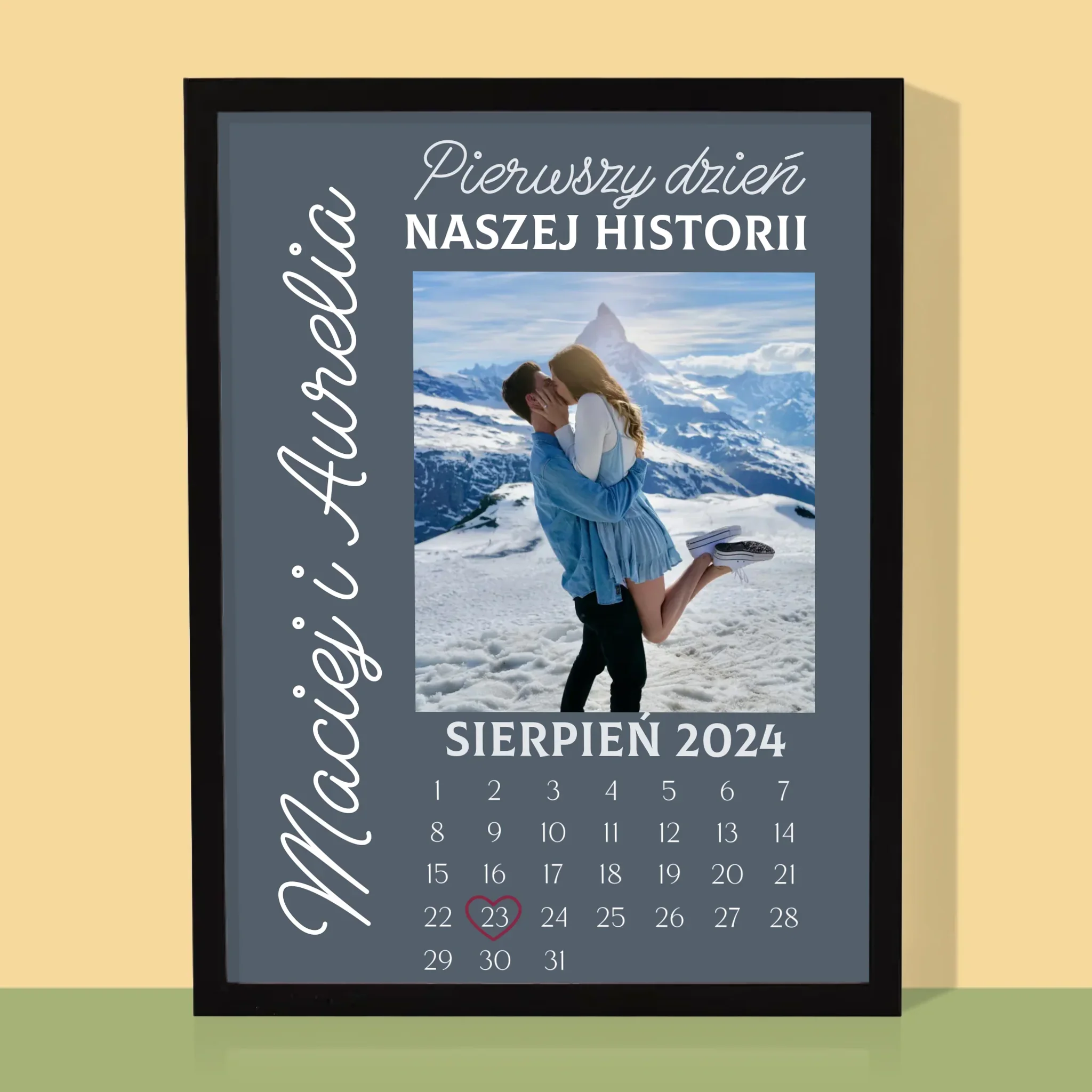 Zdjęcie i Podpis: Pierwszy Dzień Naszej Historii - Wydruk Obramowany - Image 5