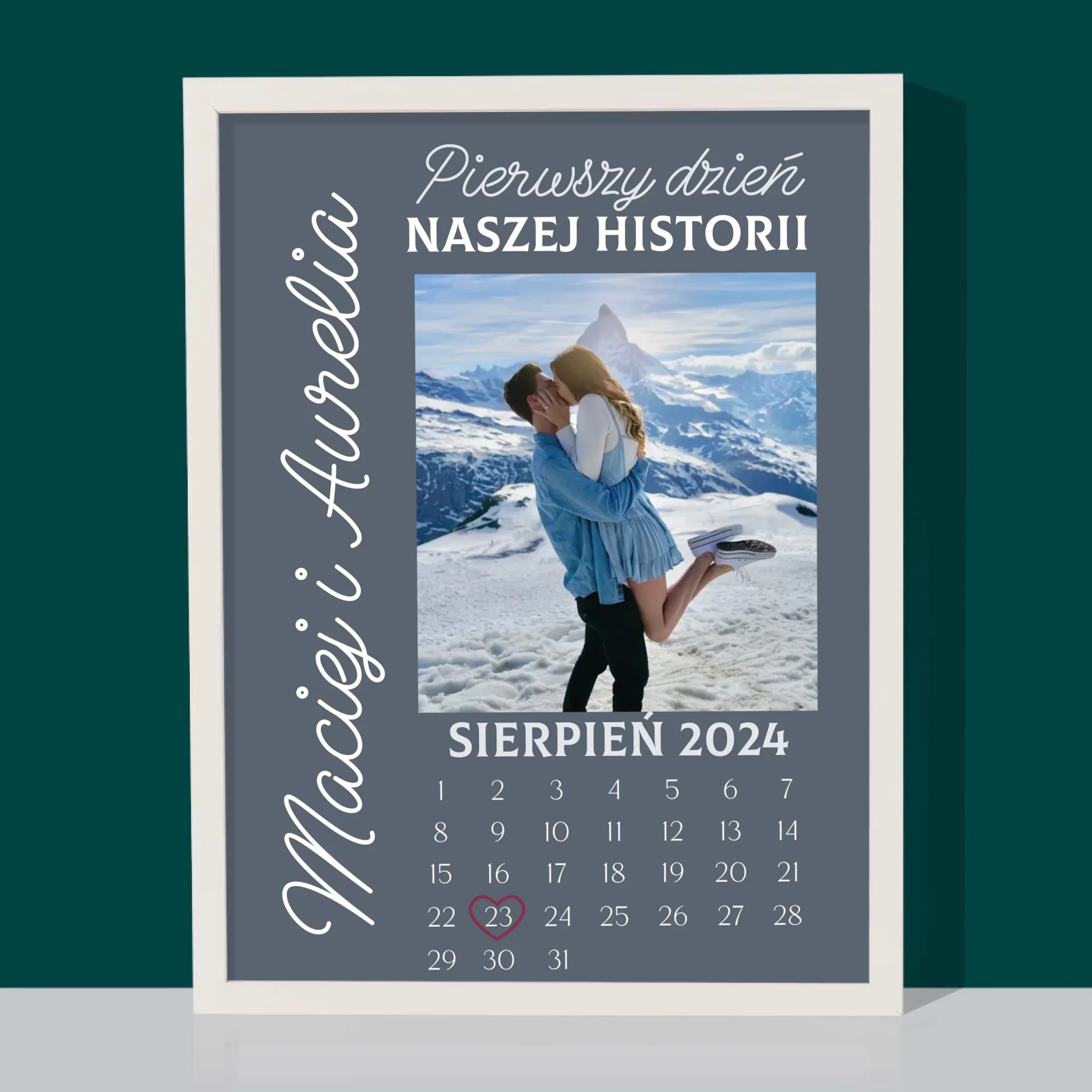 Zdjęcie i Podpis: Pierwszy Dzień Naszej Historii - Wydruk Obramowany - Image 8