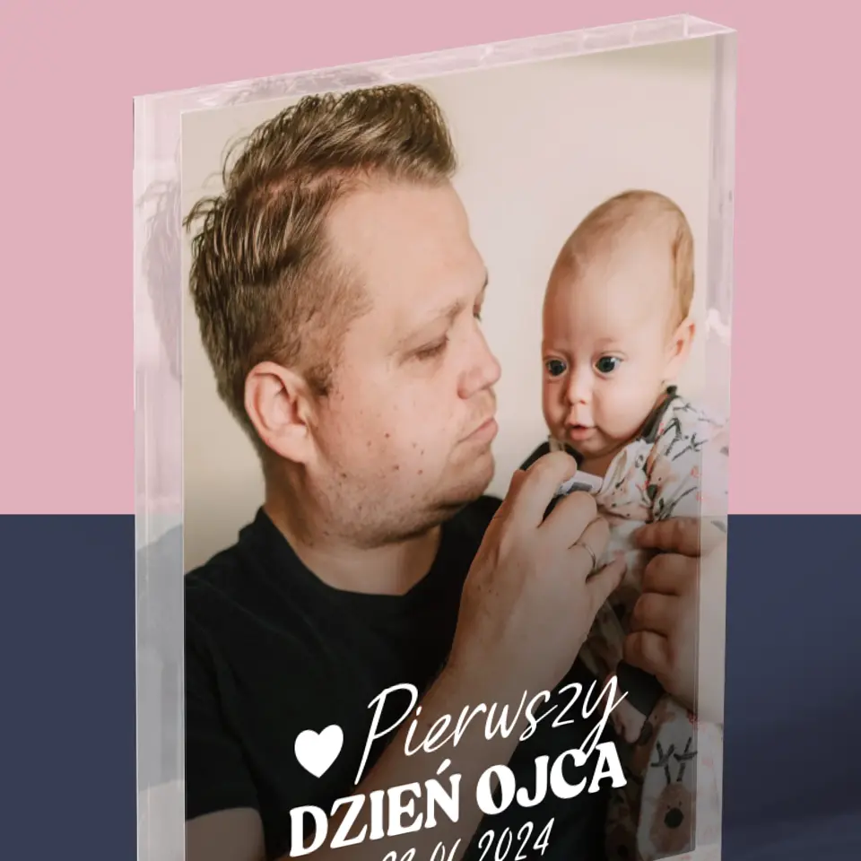 Zdjęcie i Podpis: Pierwszy Dzień Ojca - Blok Akrylowy z Nadrukiem - Image 2