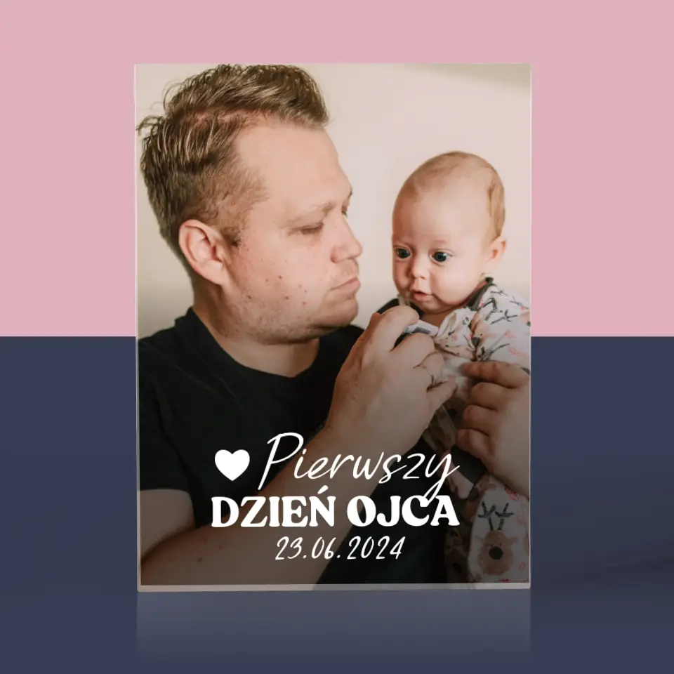 Zdjęcie i Podpis: Pierwszy Dzień Ojca - Blok Akrylowy z Nadrukiem - Image 3