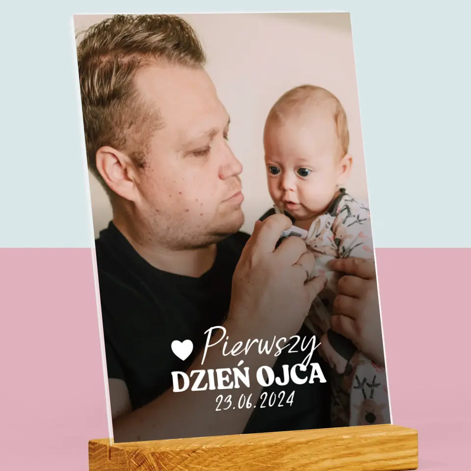 Zdjęcie i Podpis: Pierwszy Dzień Ojca - Wydruk Na Szkle Akrylowym - Image 2