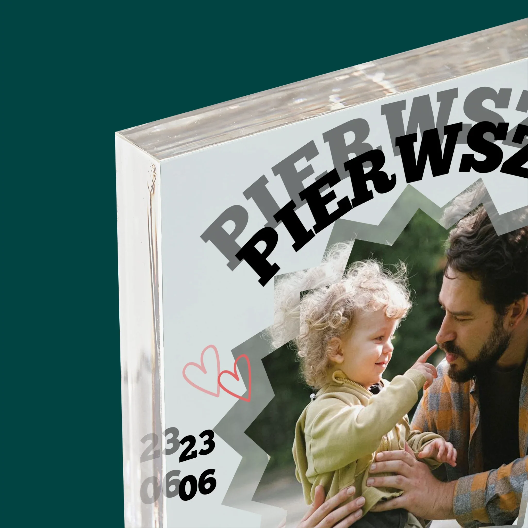Zdjęcie I Podpis: Pierwszy Dzień Taty Razem - Blok Akrylowy z Nadrukiem - Image 4